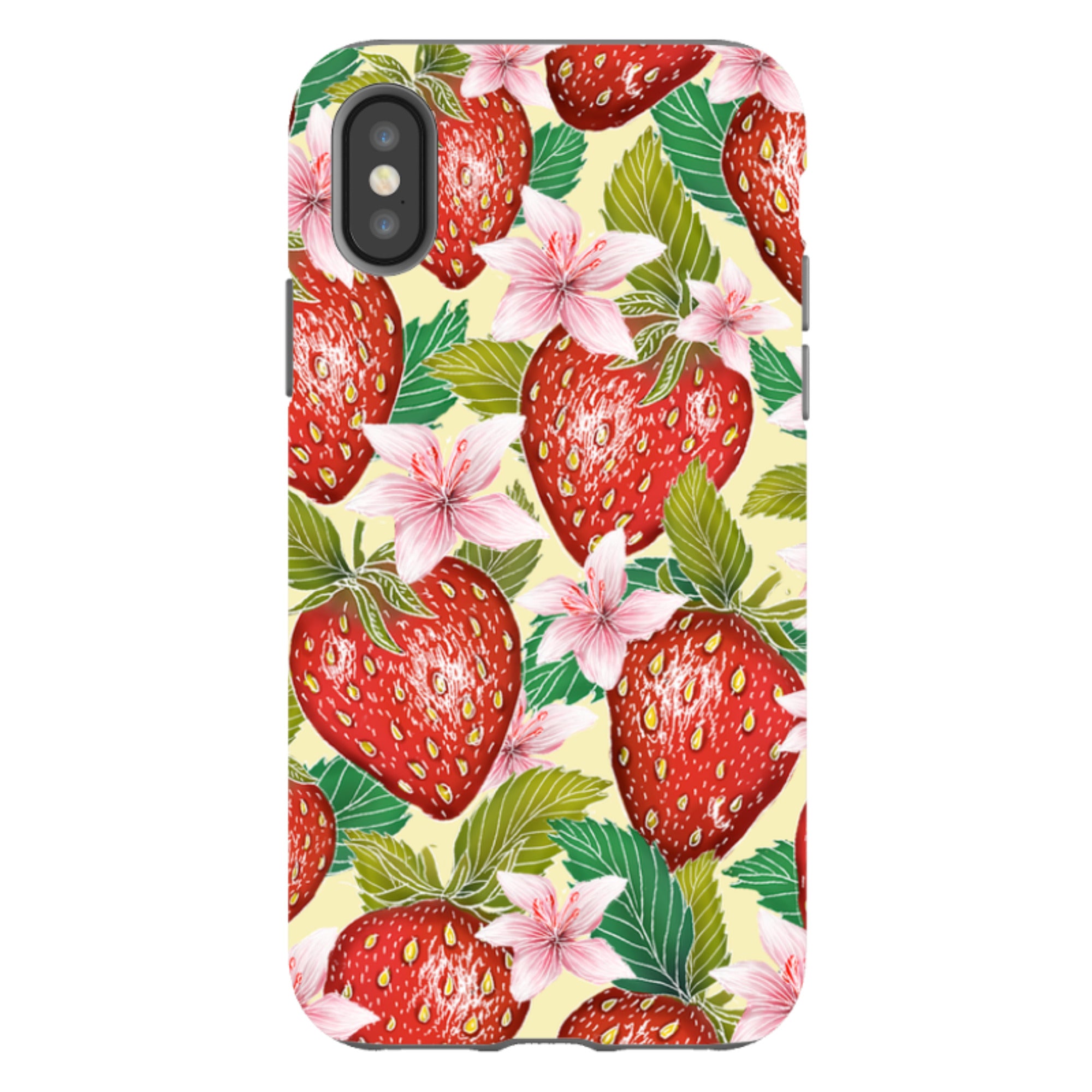 iPhone Tough Case - Yellow Strawberries By Catherine Rowe