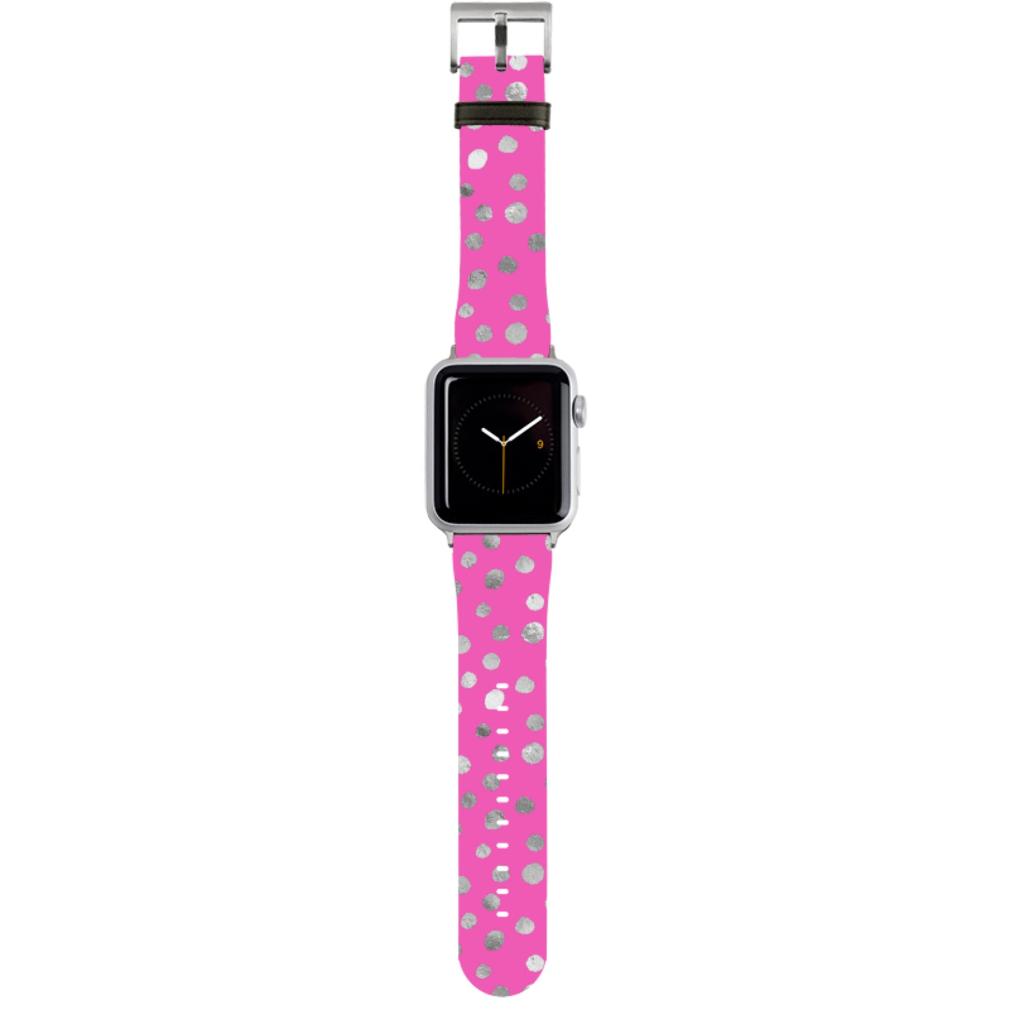 Pink and Silver Dots Apple Watch Strap