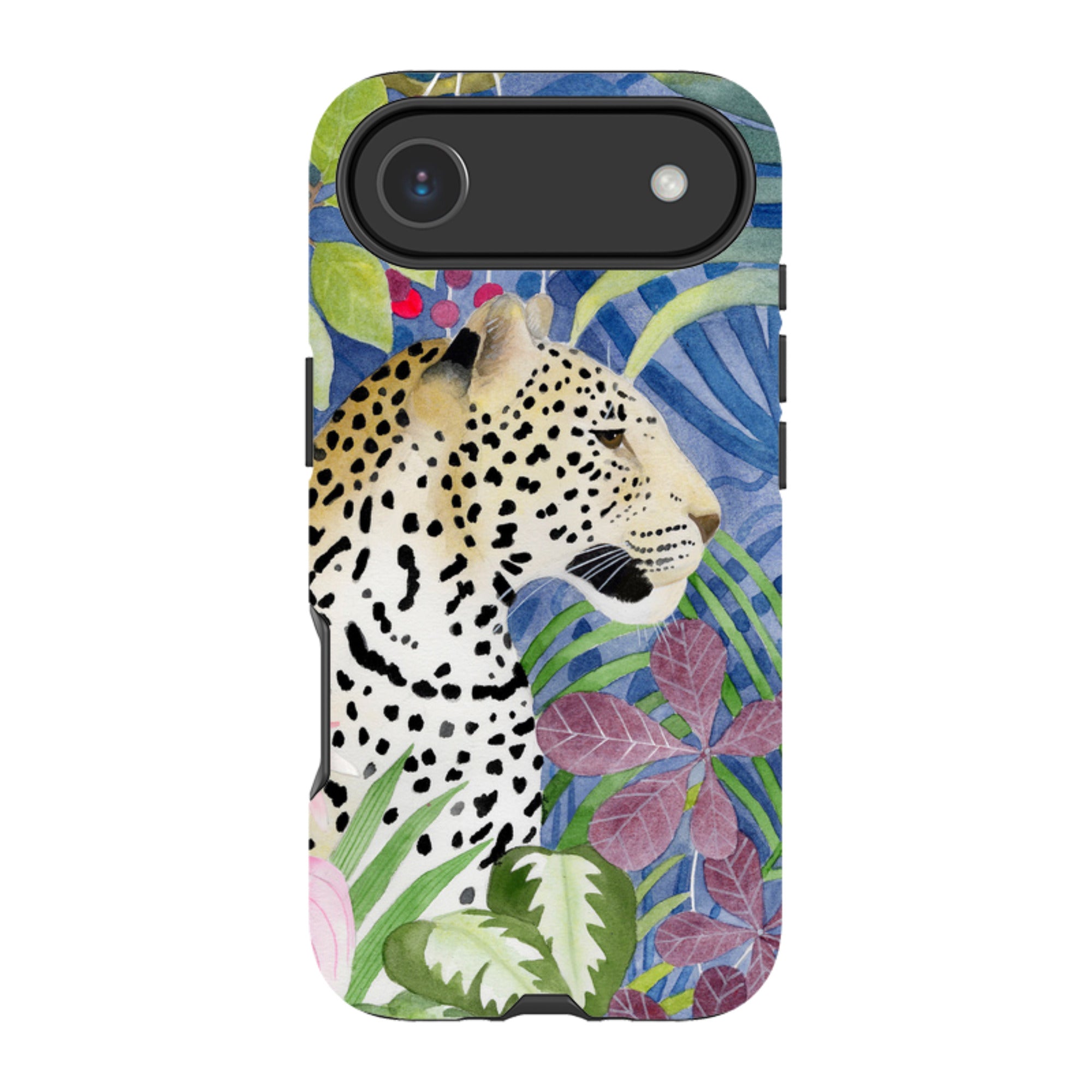 iPhone Tough Case - Blue Jungle Leopard By Bex Parkin