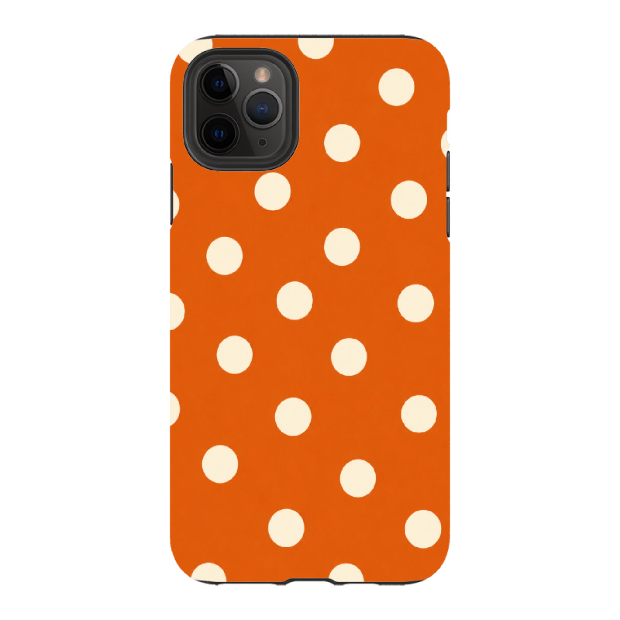 iPhone Tough Case - Orange & Cream Polka Dot
