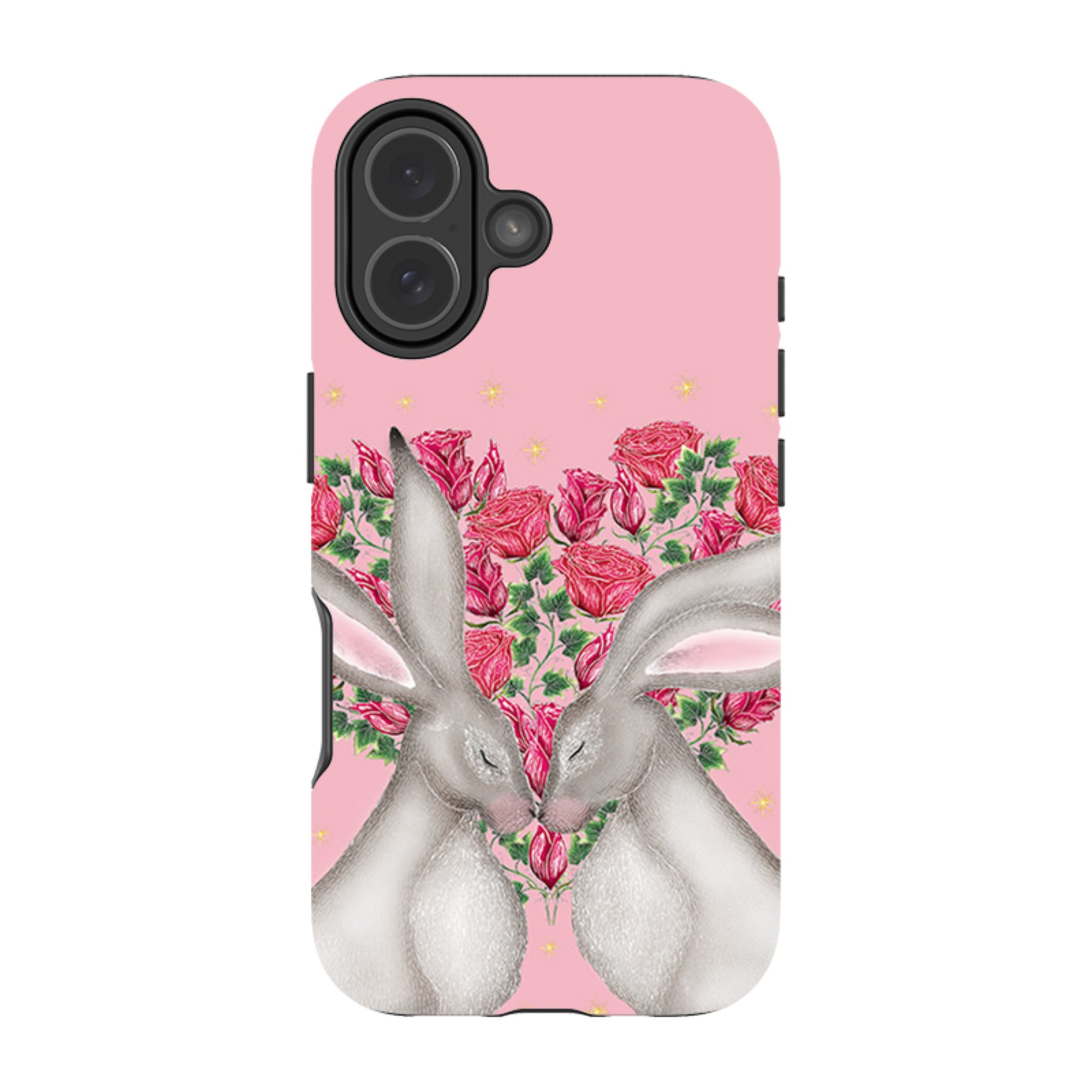 iPhone Tough Case - White Hares Rose Heart By Catherine Rowe