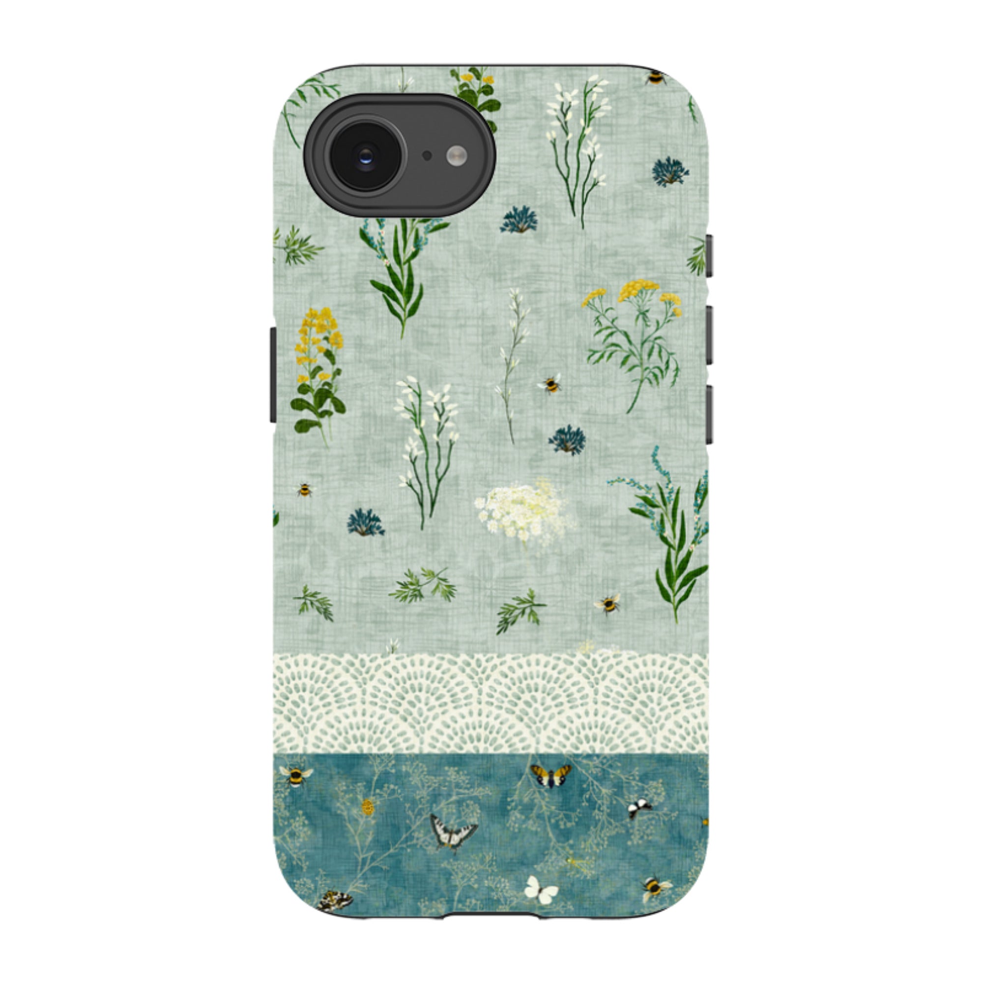 iPhone Tough Case - Song Bird Florals and Bees 2 By Katherine Quinn