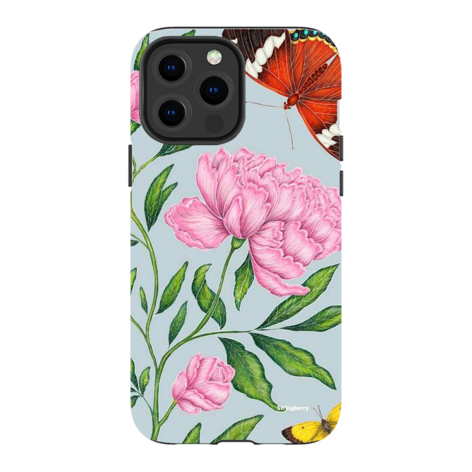 iPhone MagSafe Tough Case - Butterflies and Peonies By Catherine Rowe