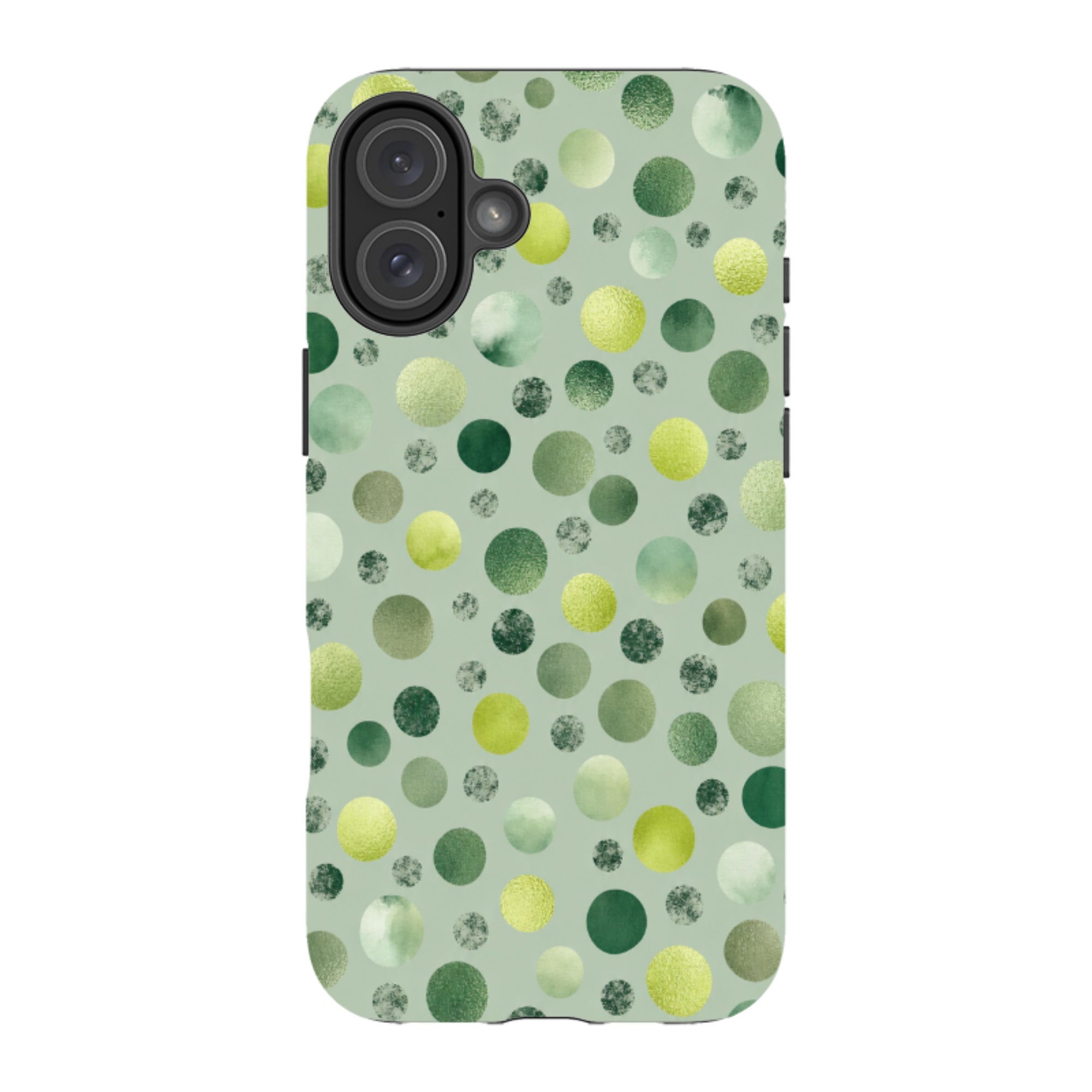 iPhone MagSafe Tough Case - Sage Green Polka Dot