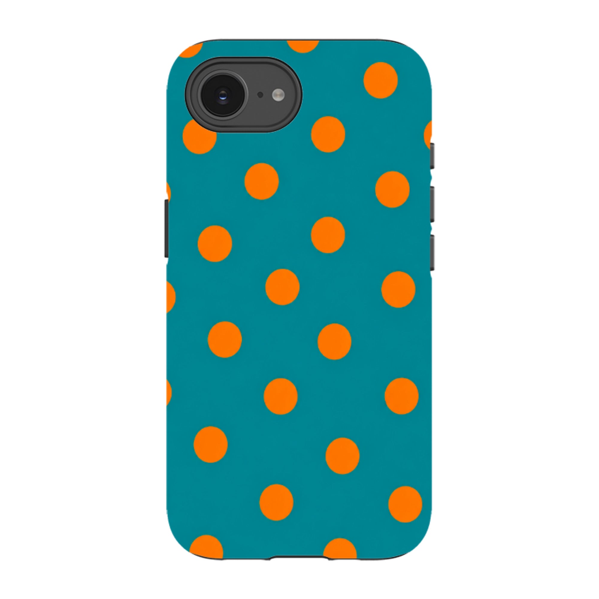 iPhone Tough Case - Teal & Orange Polka Dot