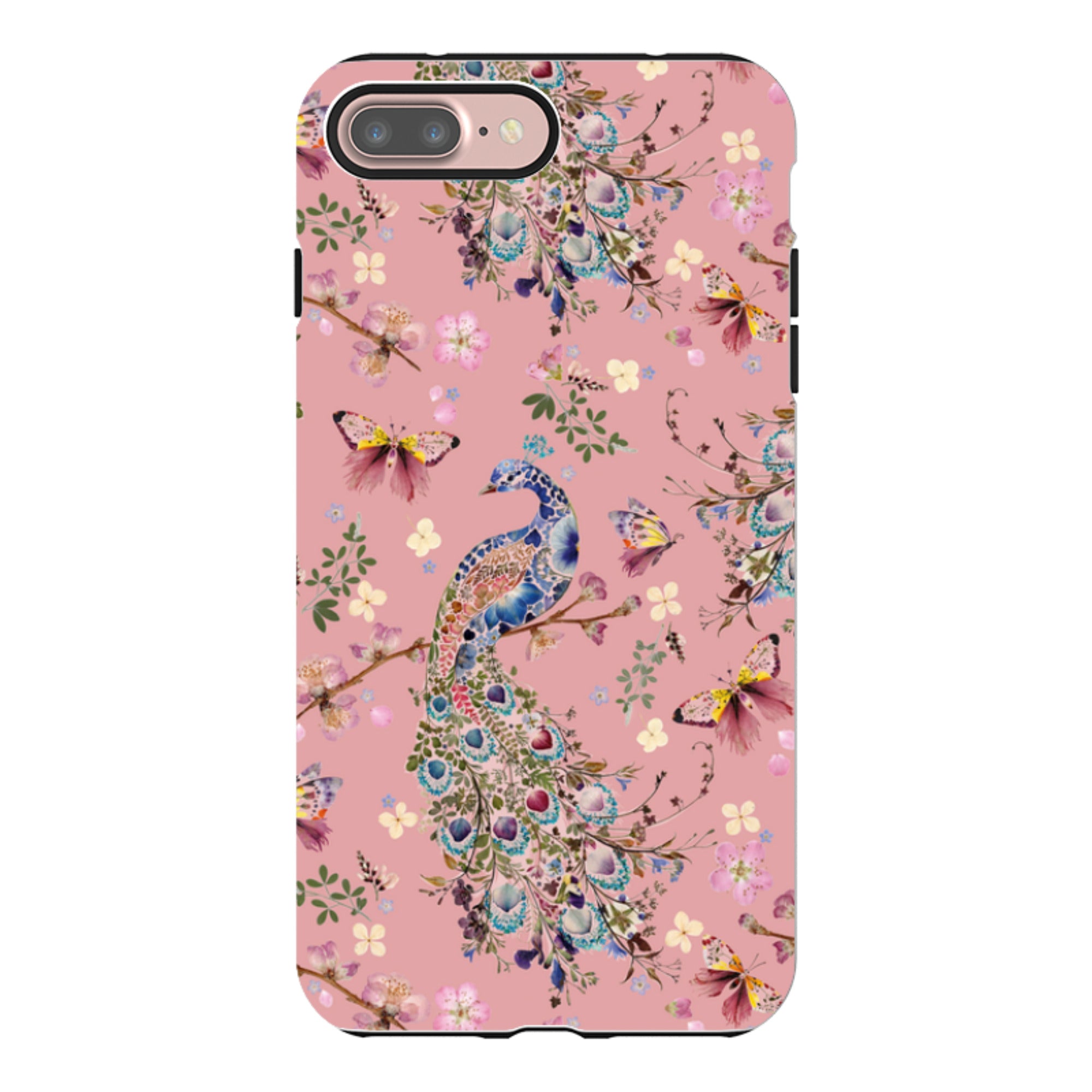 iPhone Tough Case - Peacock and Cherry Blossoms Lupine By Helen Ahpornsiri