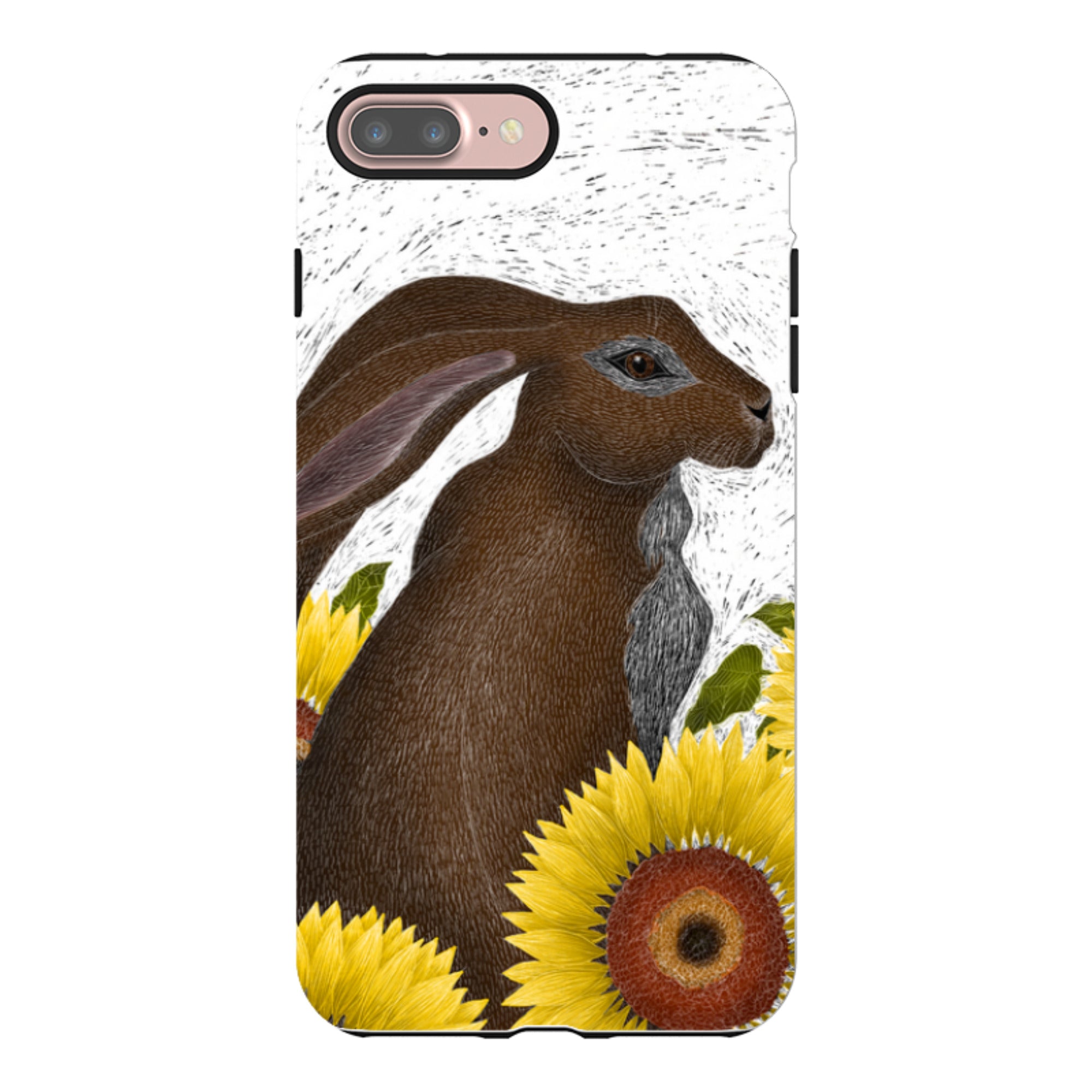 iPhone Tough Case - Hare With Sunflowers By Catherine Rowe