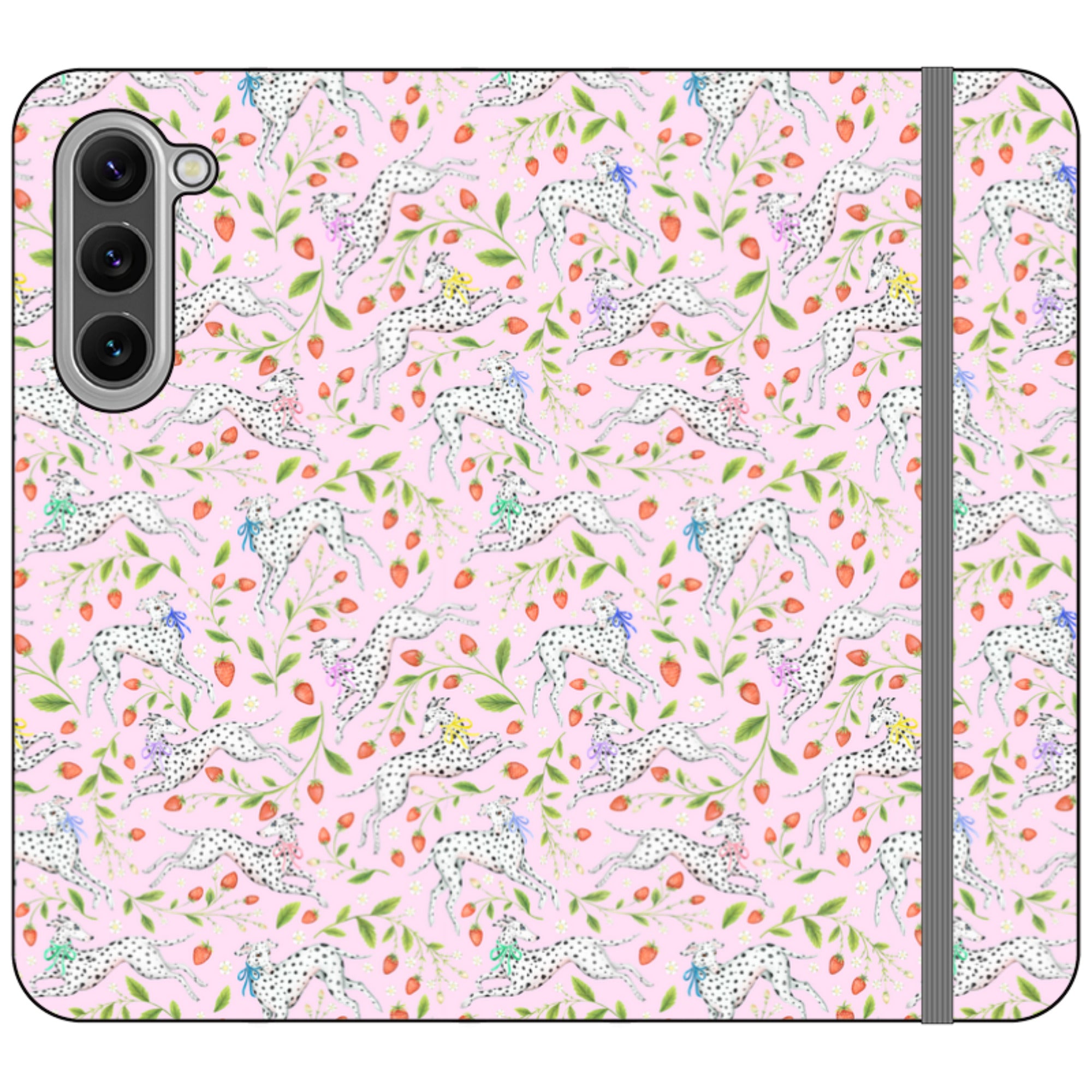 Spots and Strawbs Wallet Case By Catherine Rowe