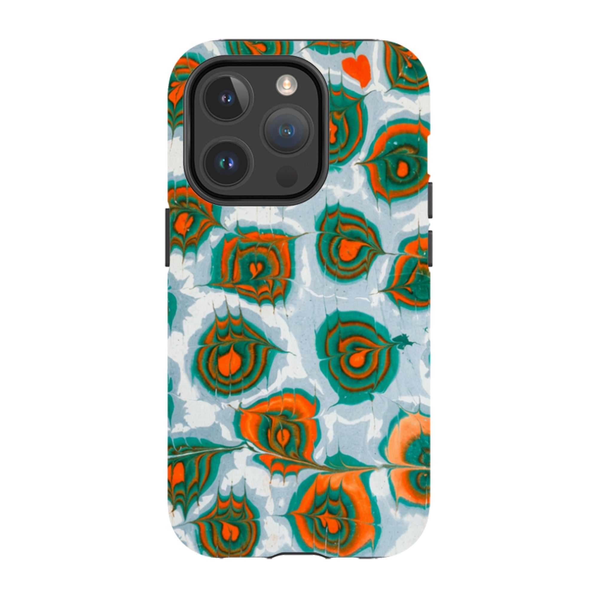 iPhone MagSafe Tough Case - Teal & Orange Marble