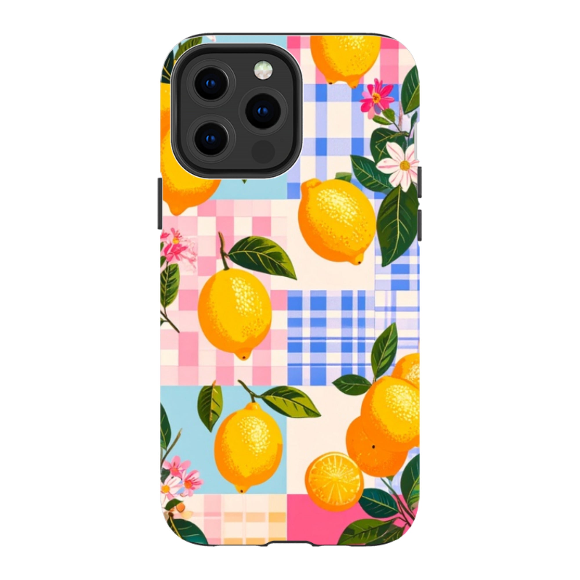 iPhone Tough Case - Lemons and Checks