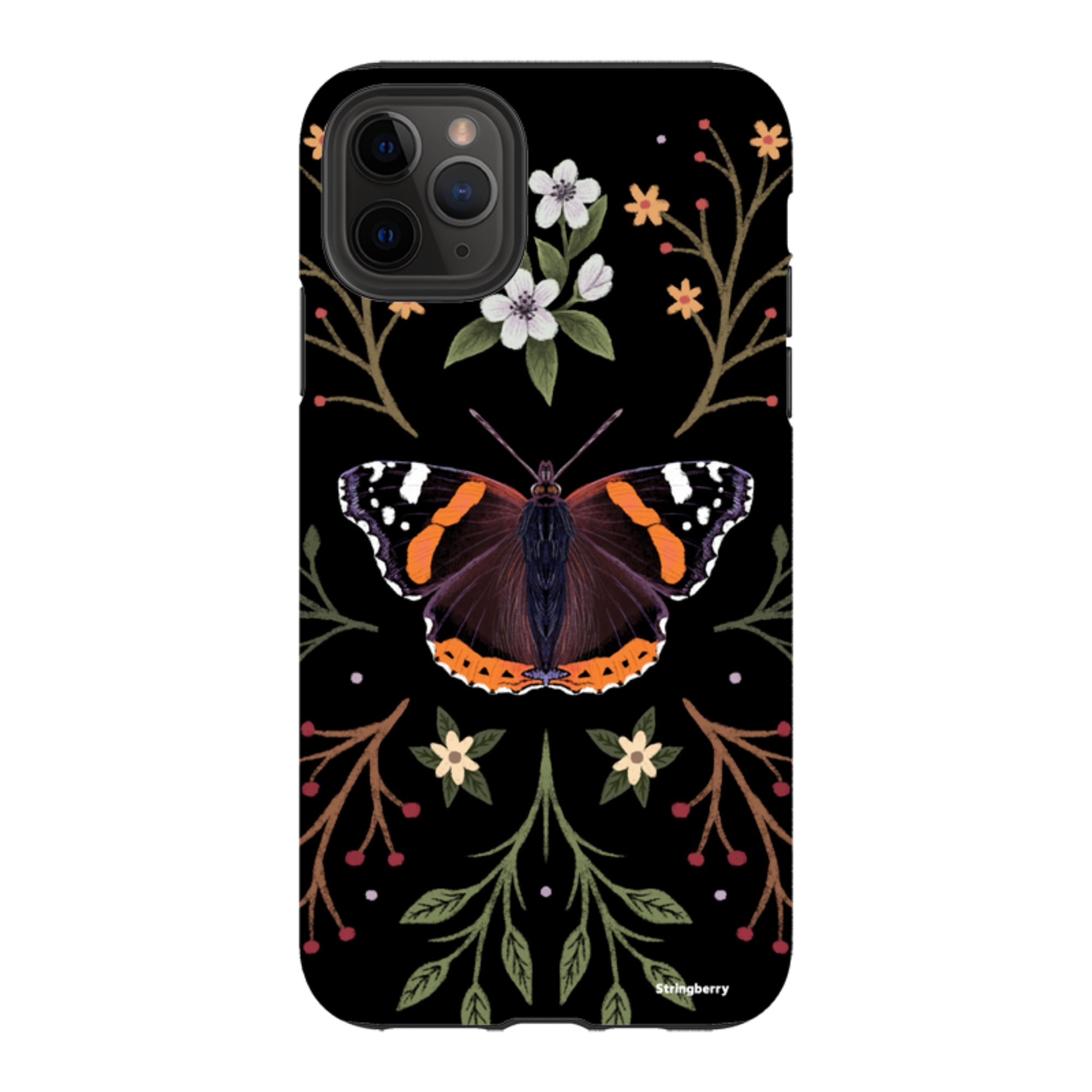 iPhone Tough Case - Red Admiral Butterfly By Anna Stead