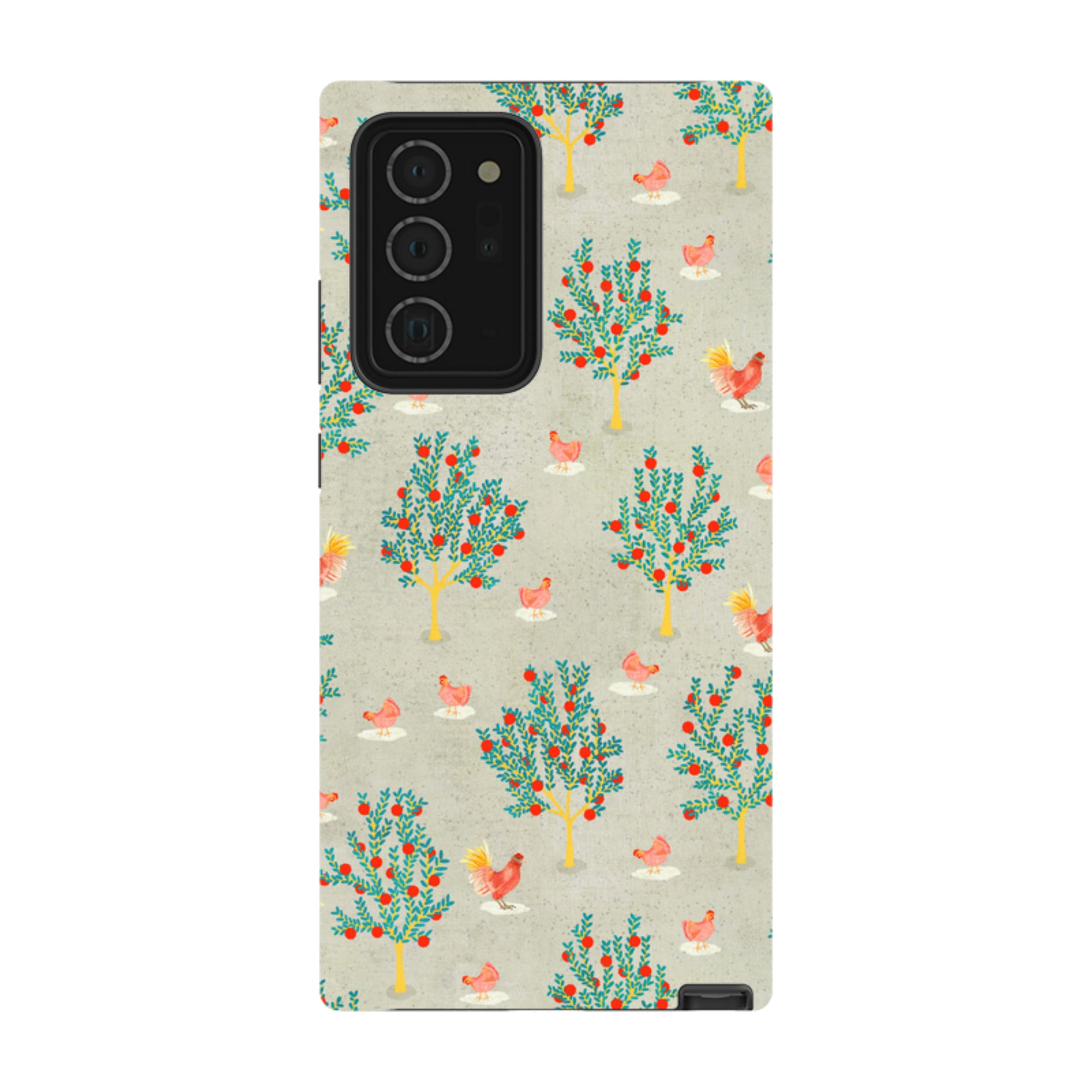 Samsung Tough Case - Apple Trees And Chickens Grey By Katherine Quinn