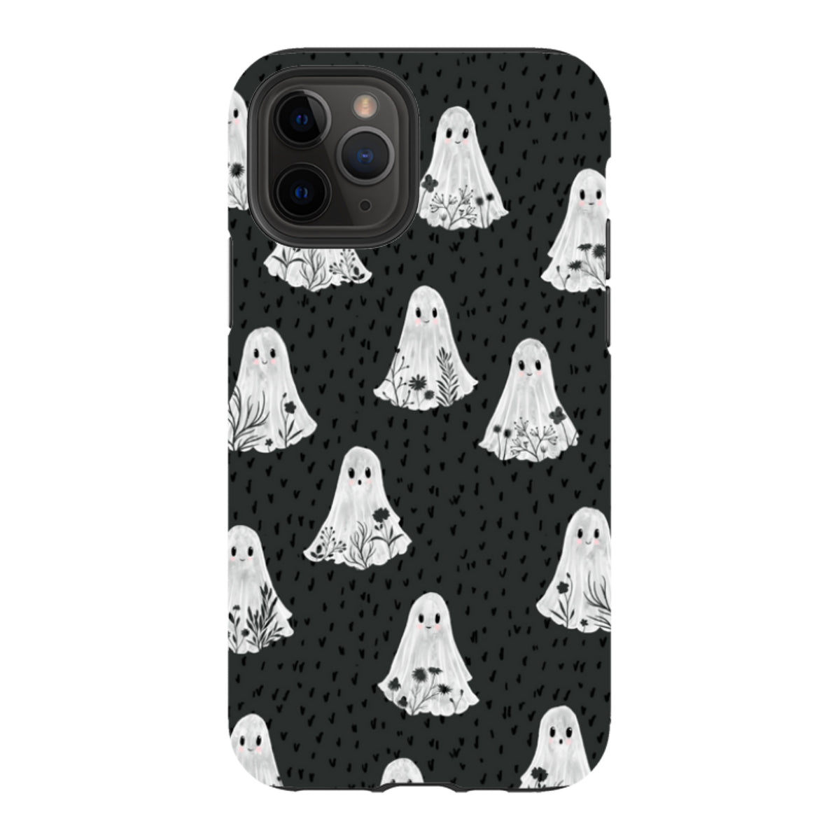 iPhone Tough Case - Floral Ghosts - Charcoal By Katherine Quinn