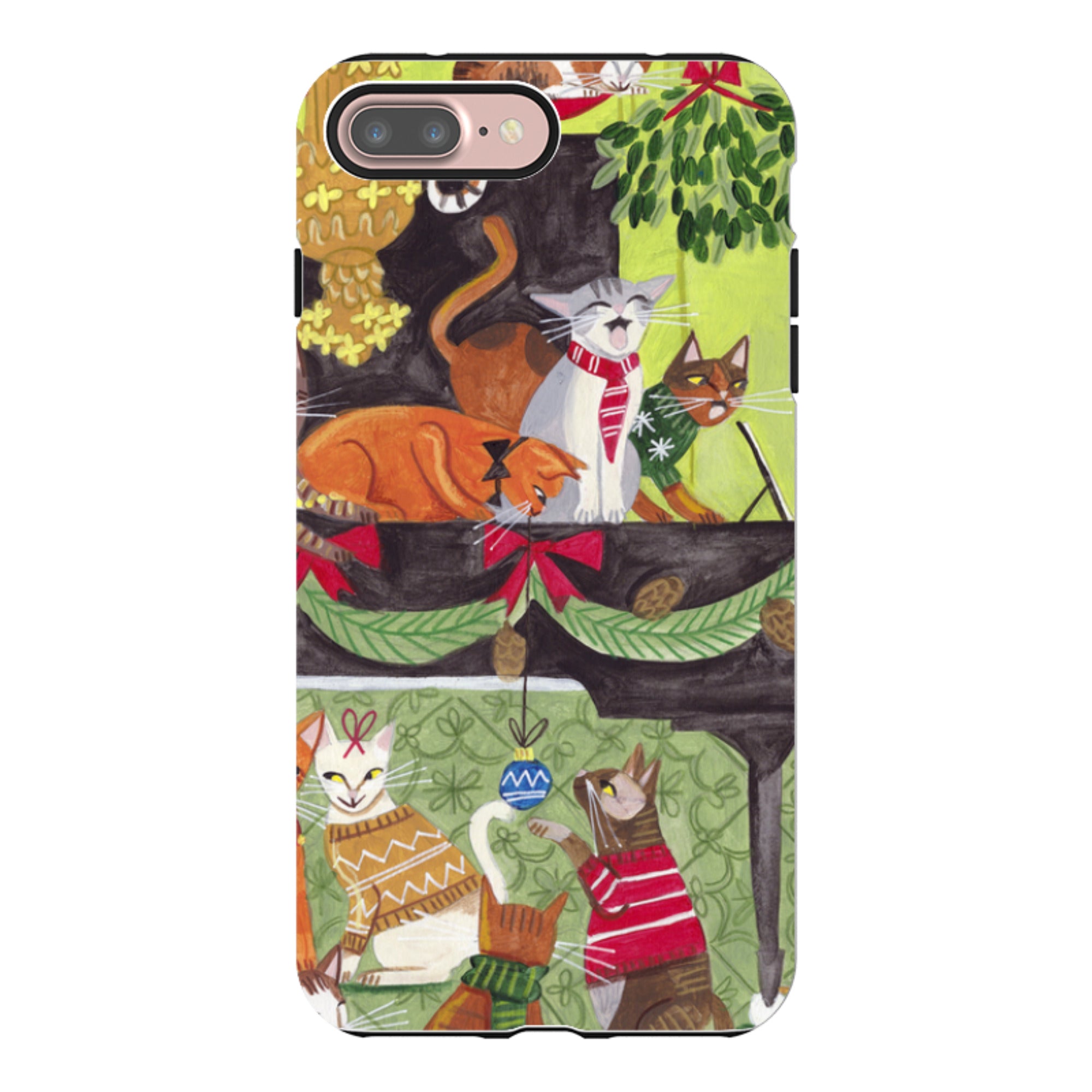 iPhone Tough Case - Christmas Cats II By Caroline Bonne Muller