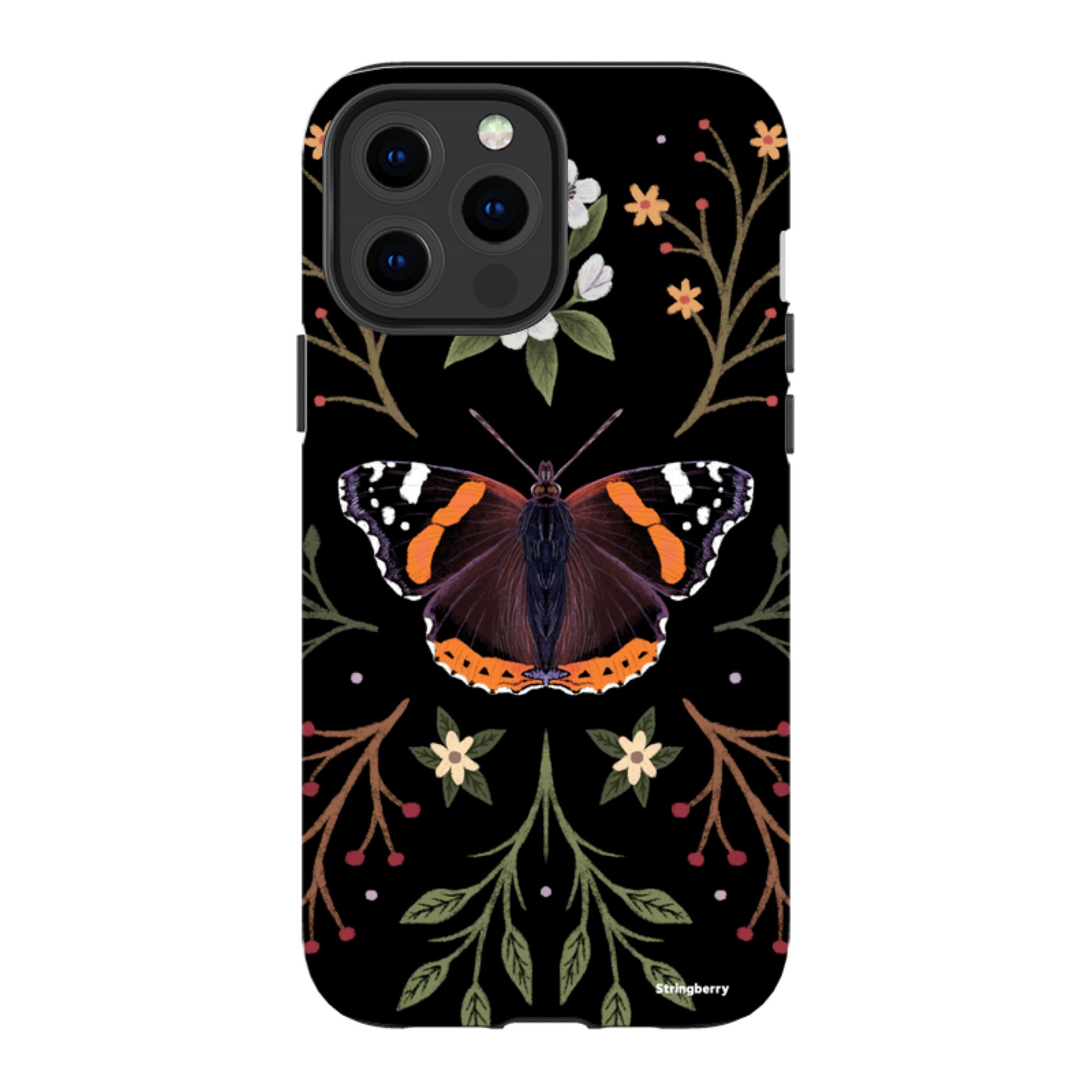 iPhone Tough Case - Red Admiral Butterfly By Anna Stead