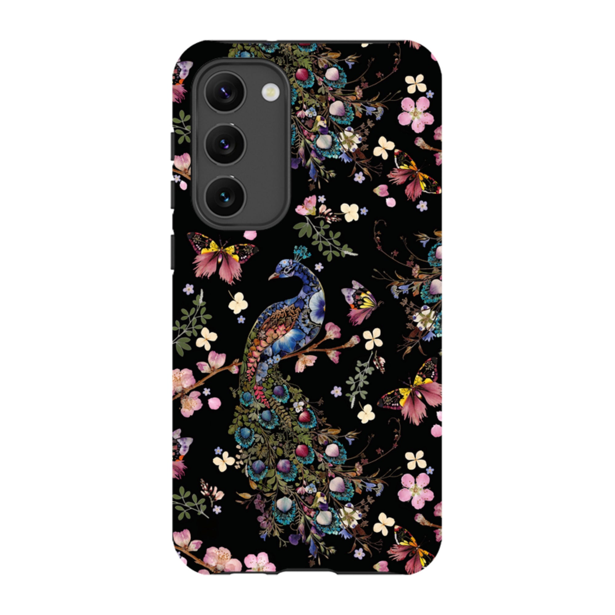 Samsung Tough Case - Peacock and Cherry Blossoms Dark By Helen Ahpornsiri