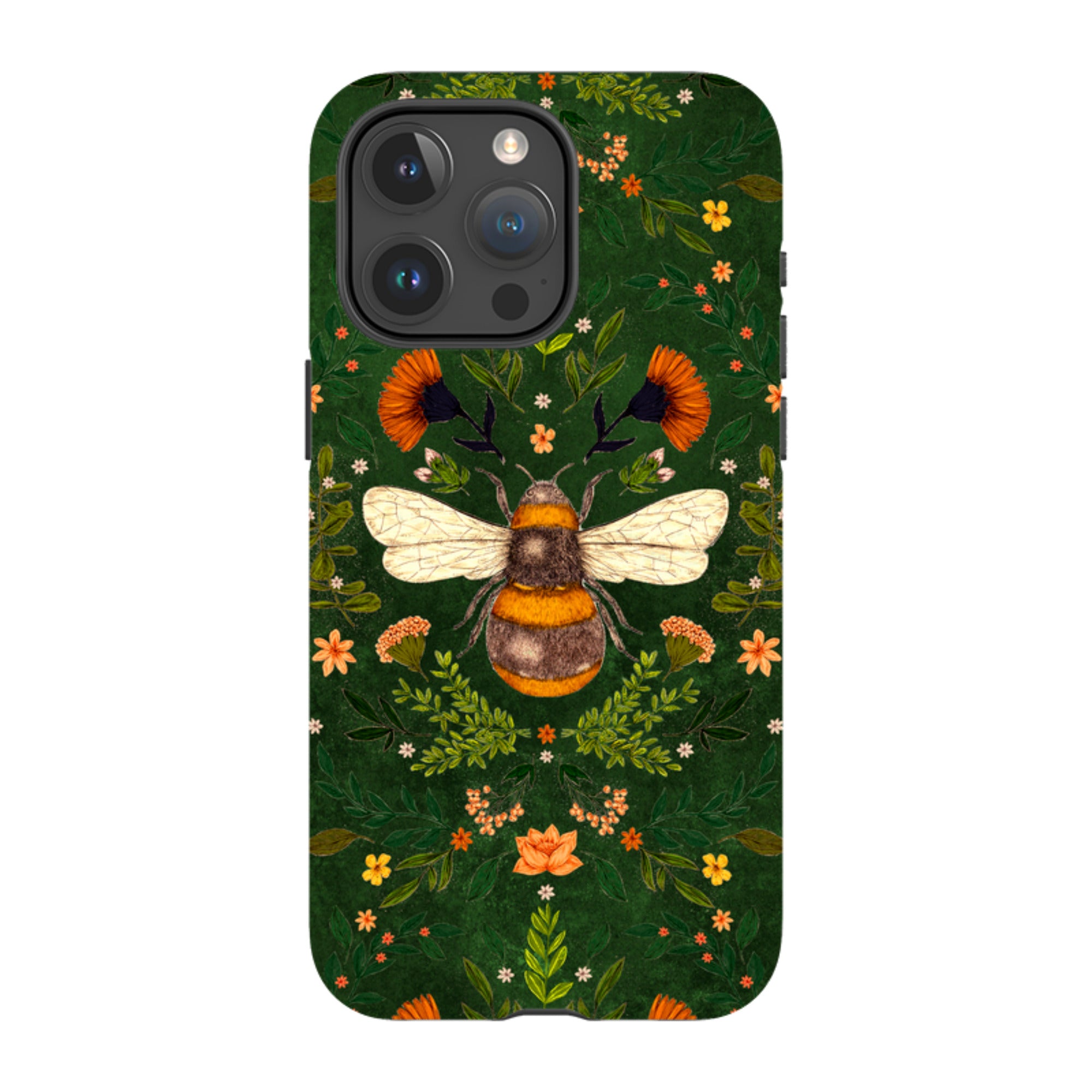 iPhone MagSafe Tough Case -  Botanical Bee Green By Jade Mosinski