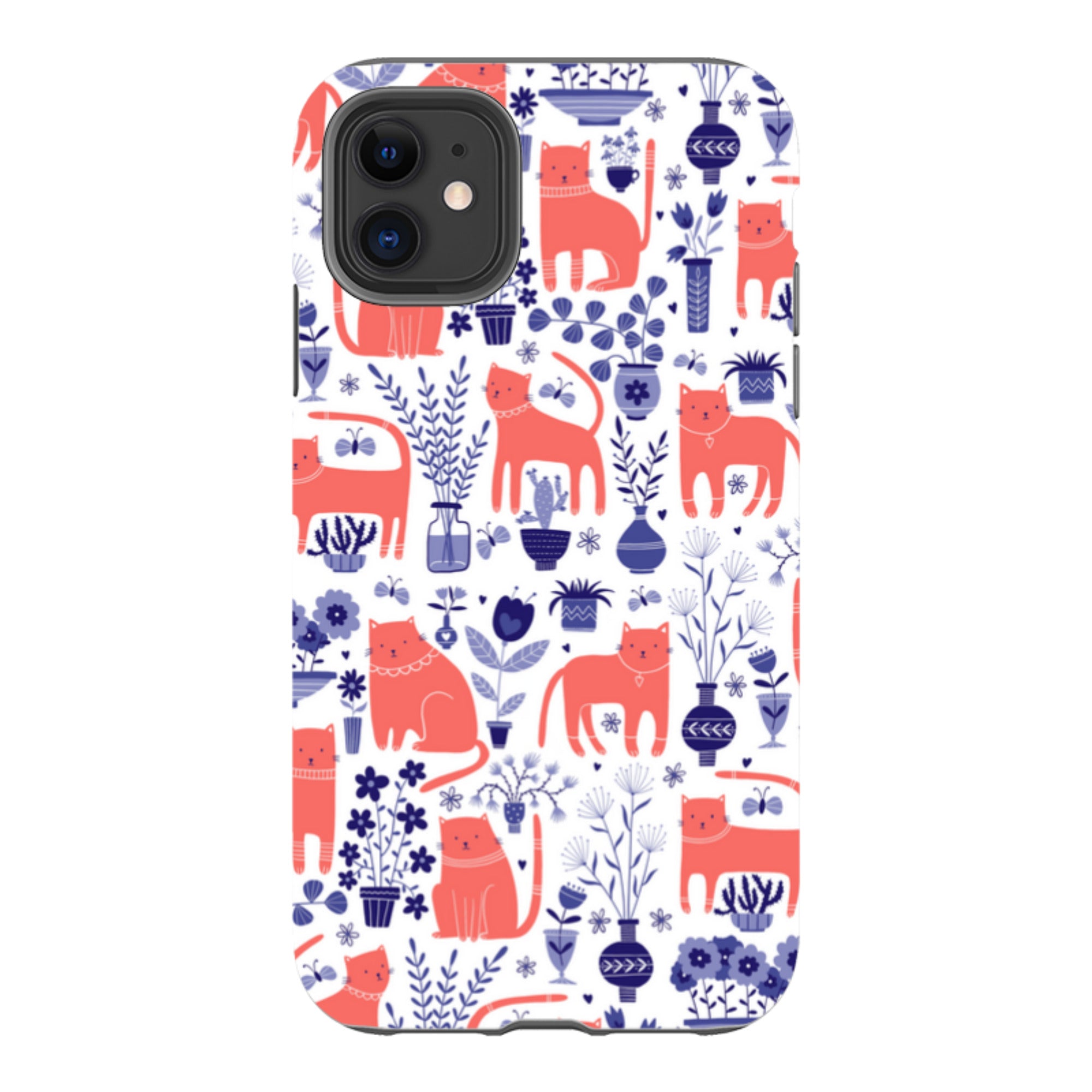 iPhone Tough Case - Coral Cats By Suzy Taylor