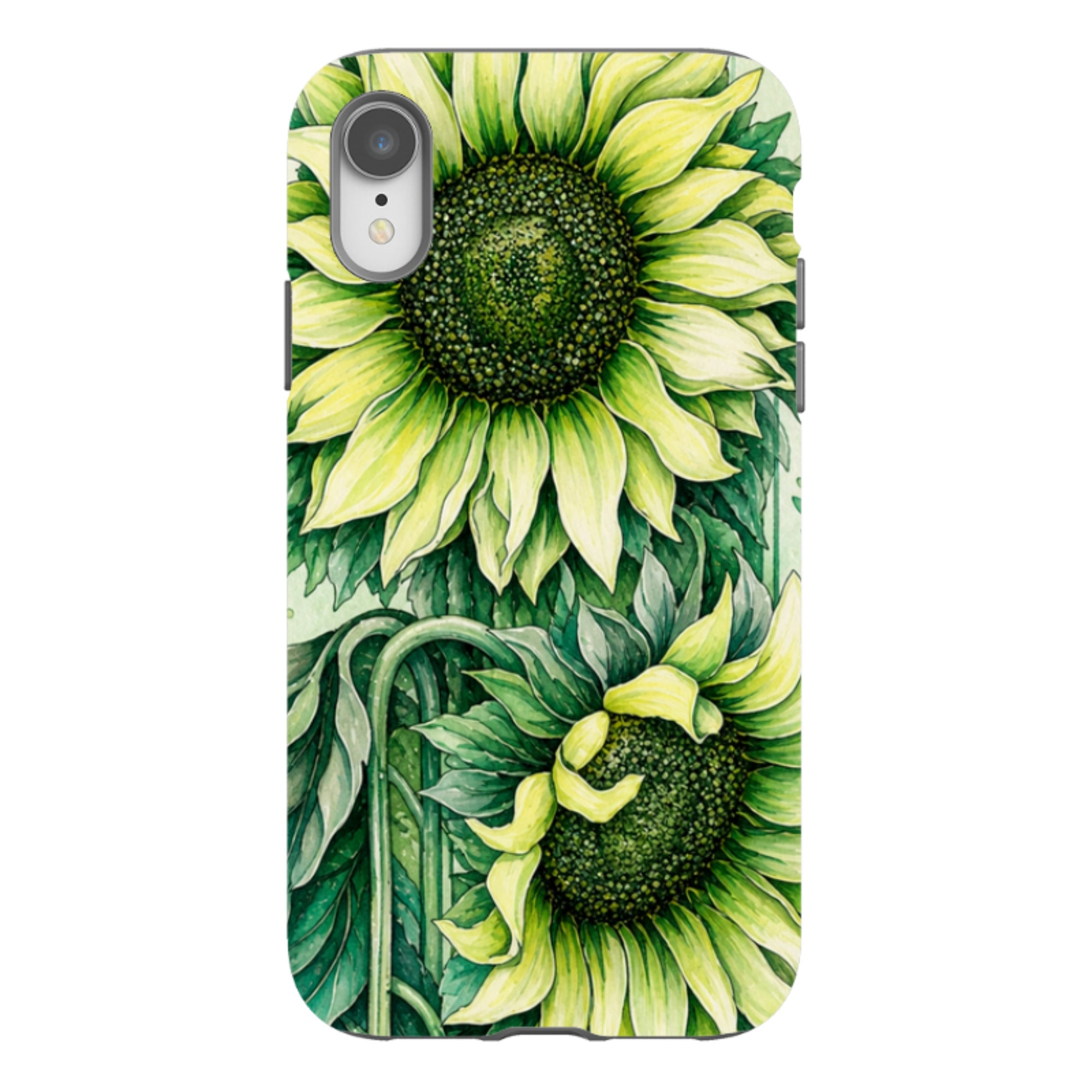 iPhone Tough Case - Sage Green Sunflower