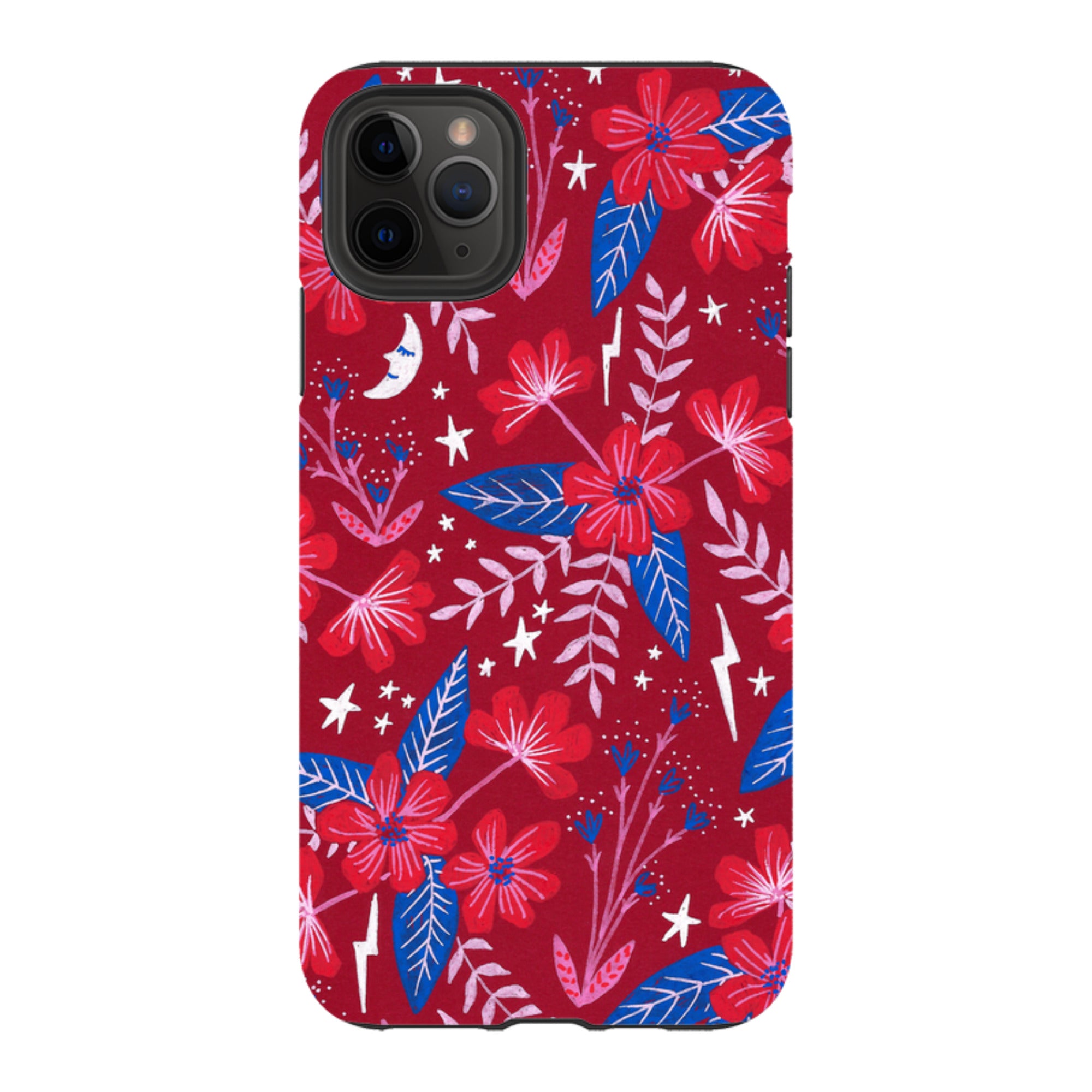 iPhone Tough Case - Red Moon Garden By Lee Foster Wilson