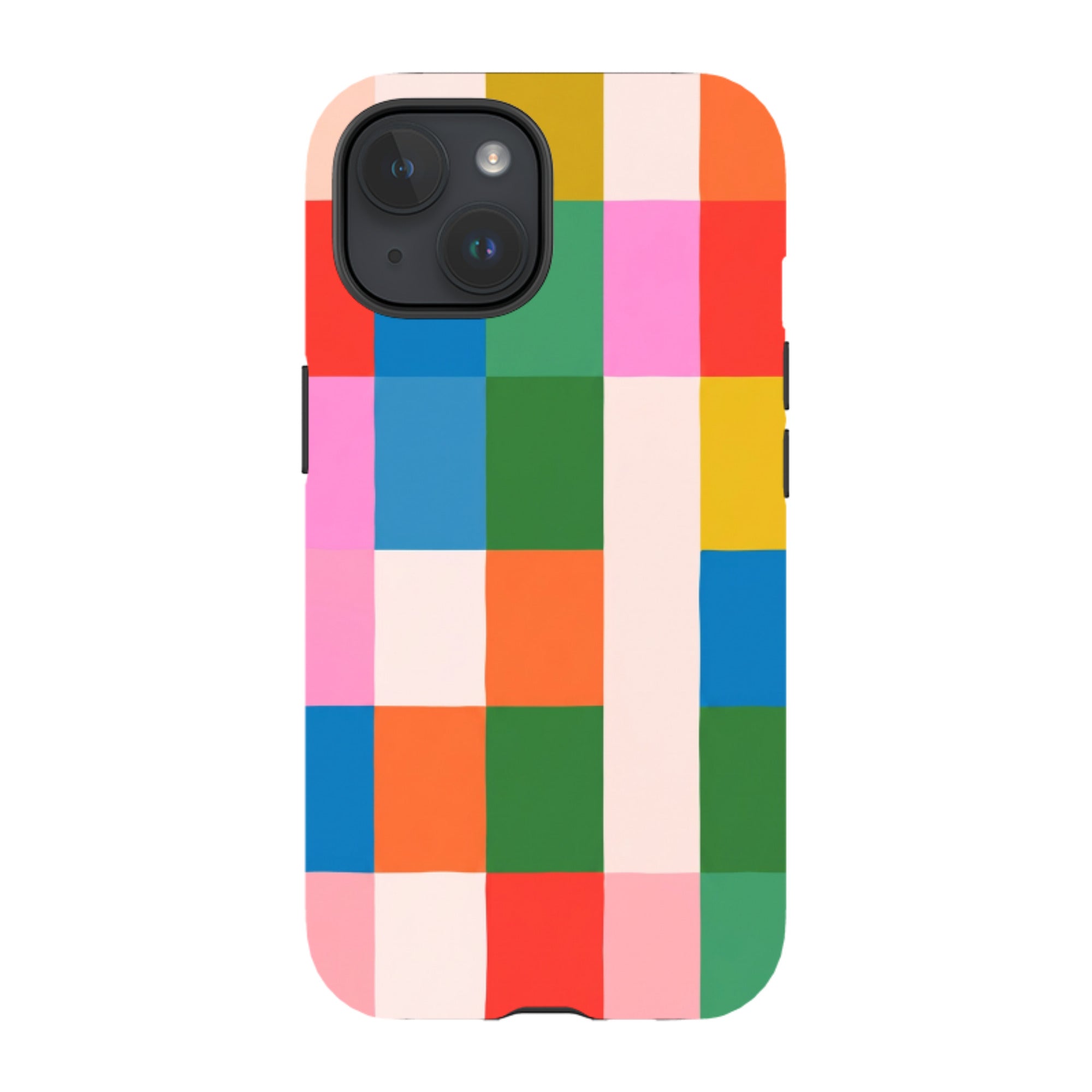 iPhone Tough Case - Multicolour Patchwork plaid