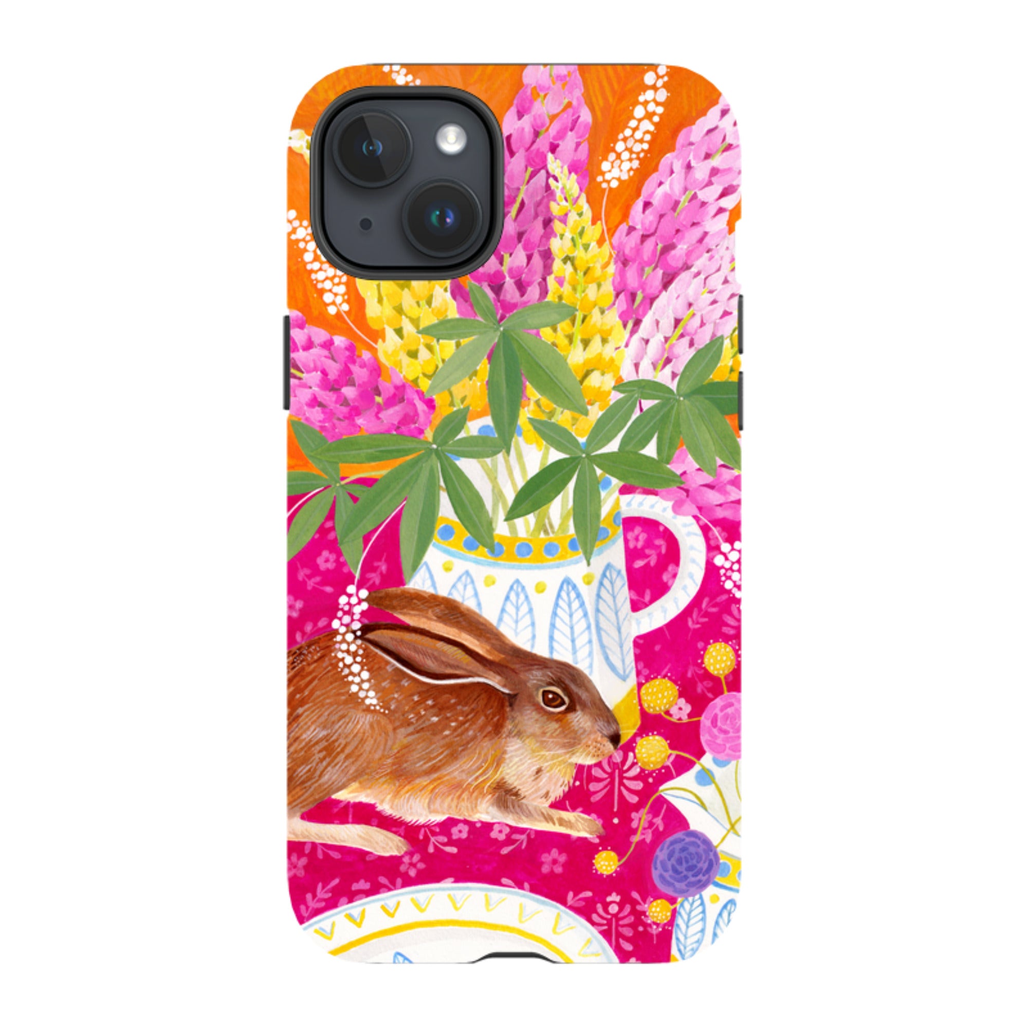 iPhone Tough Case - Rabbit Lupins By Bex Parkin