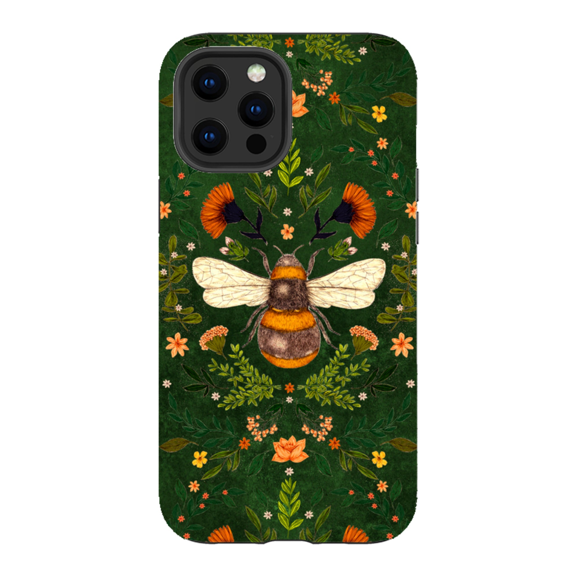 iPhone Tough Case - Botanical Bee Green By Jade Mosinski