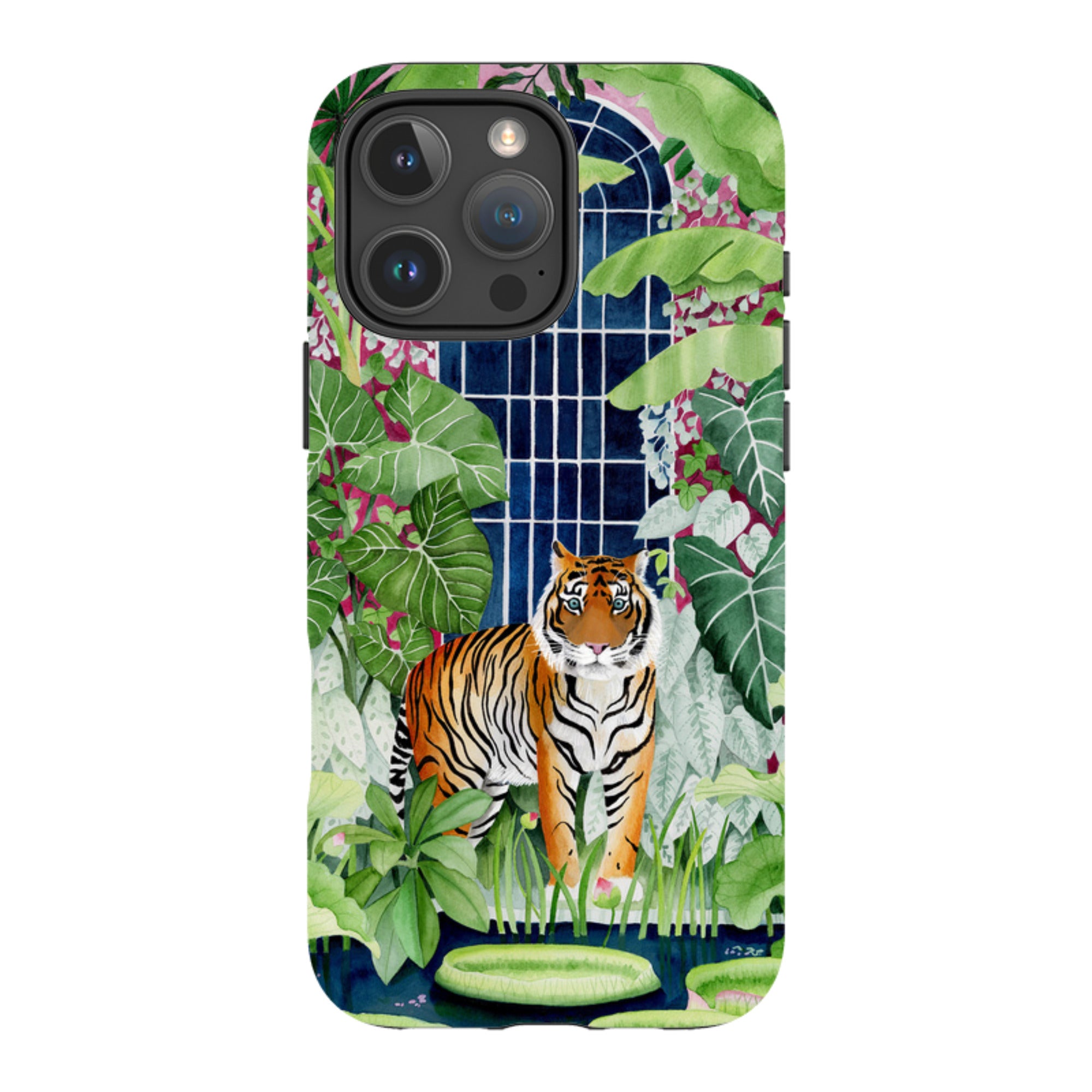 iPhone Tough Case - Green House Tiger By Bex Parkin