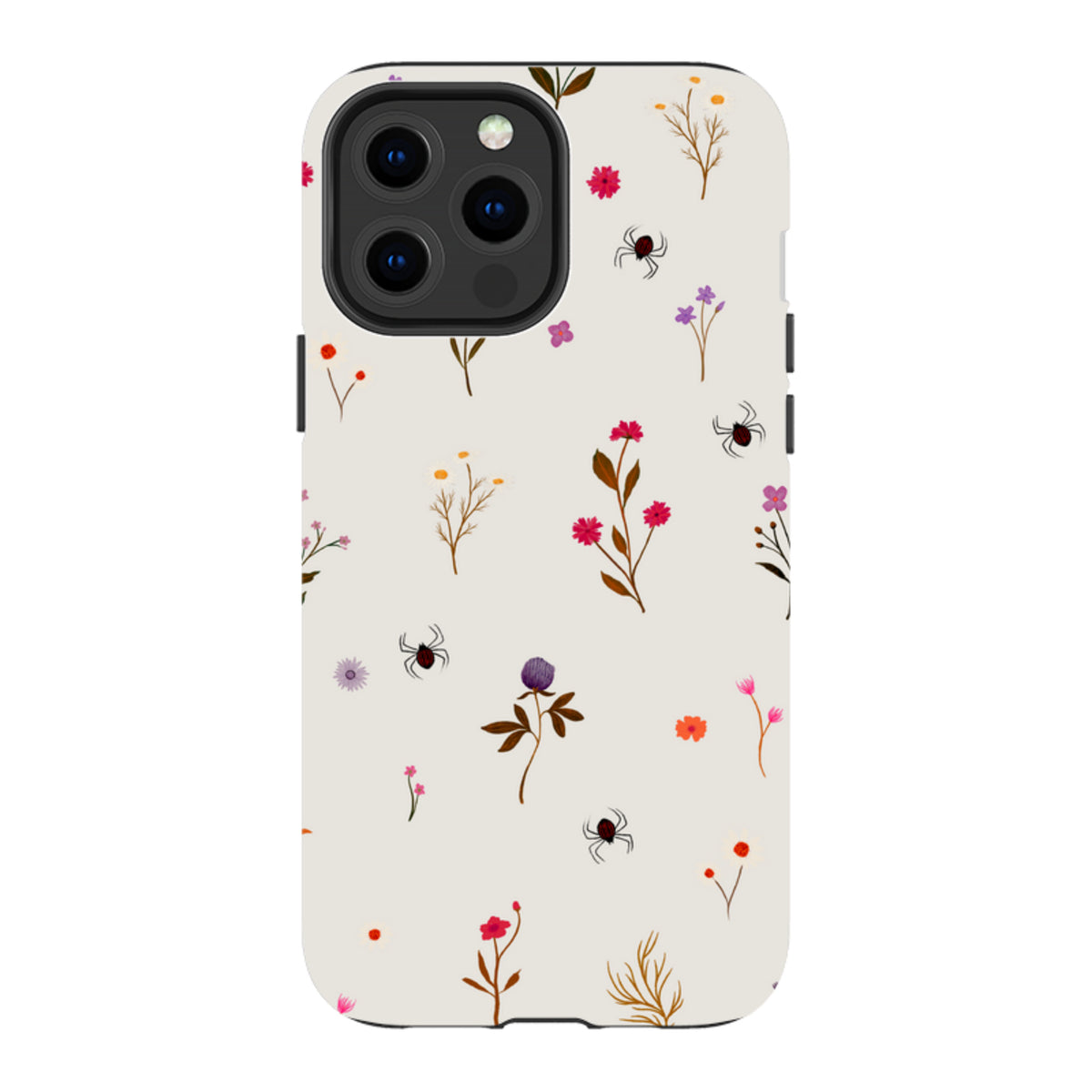 iPhone Tough Case - Florals and Spiders - Stone By Katherine Quinn
