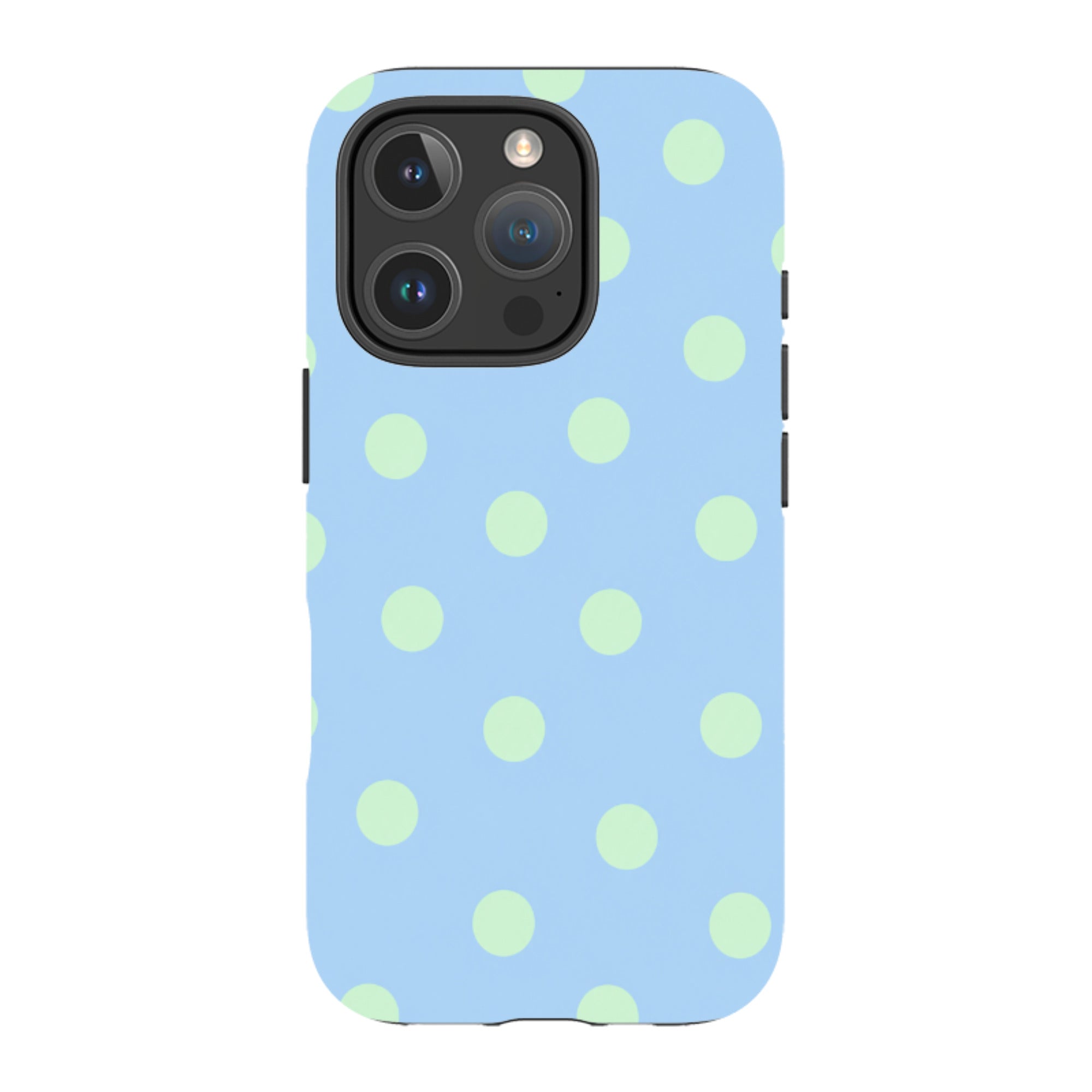 iPhone Tough Case - Sky Blue & Mint Green Polka Dot