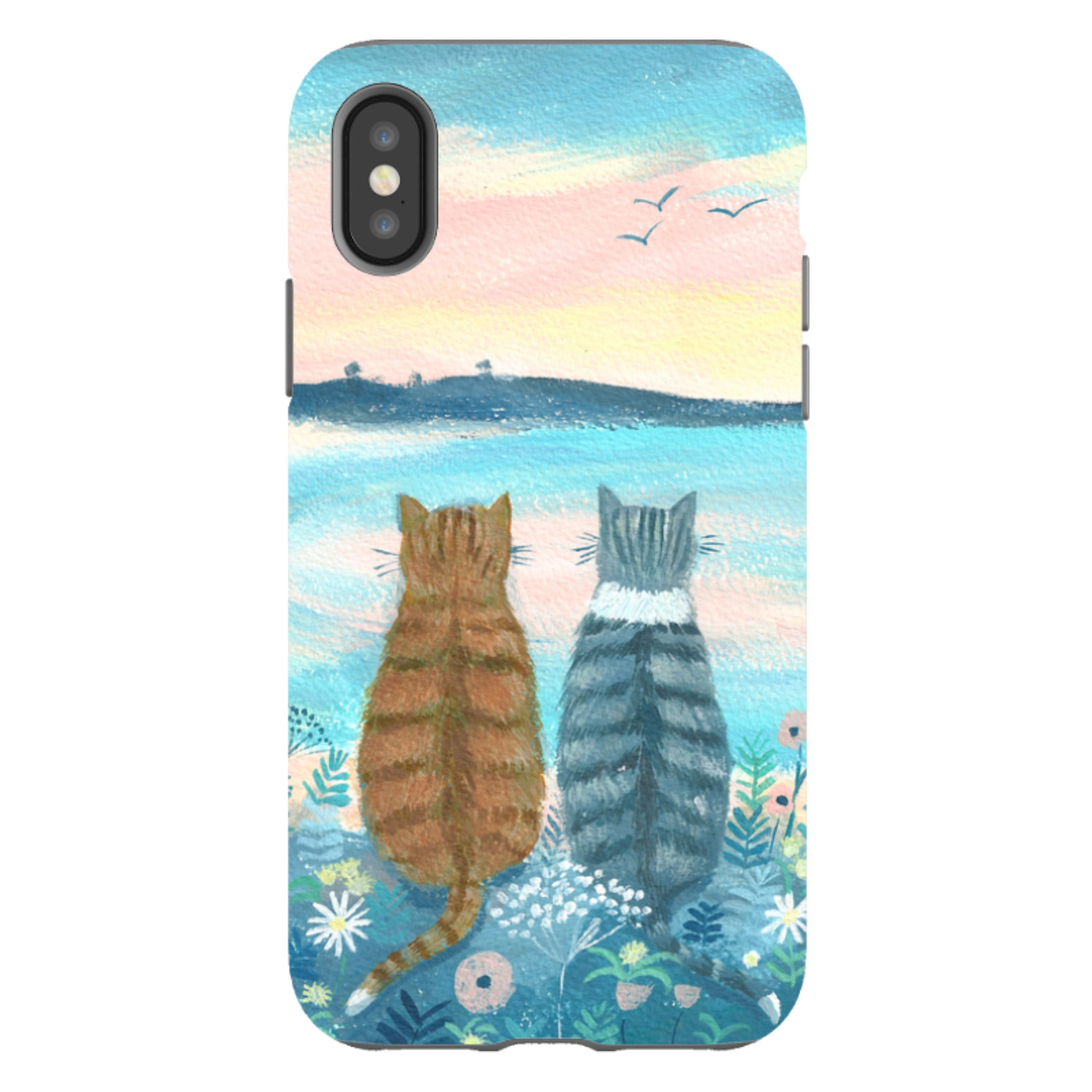 iPhone Tough Case - Sunset Cats 2 By Mary Stubberfield