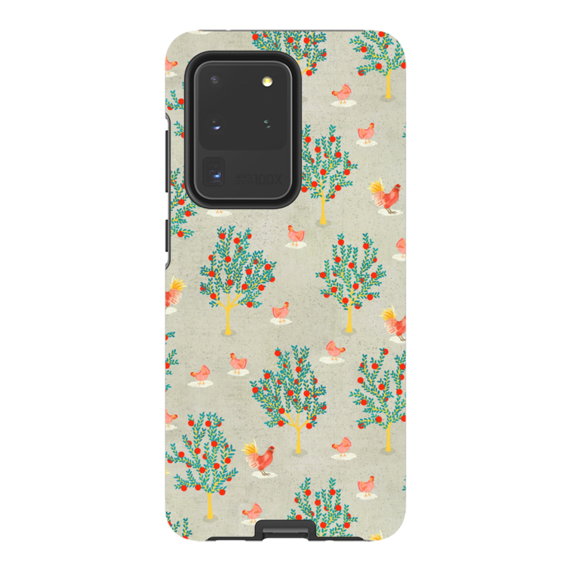 Samsung Tough Case - Apple Trees And Chickens Grey By Katherine Quinn