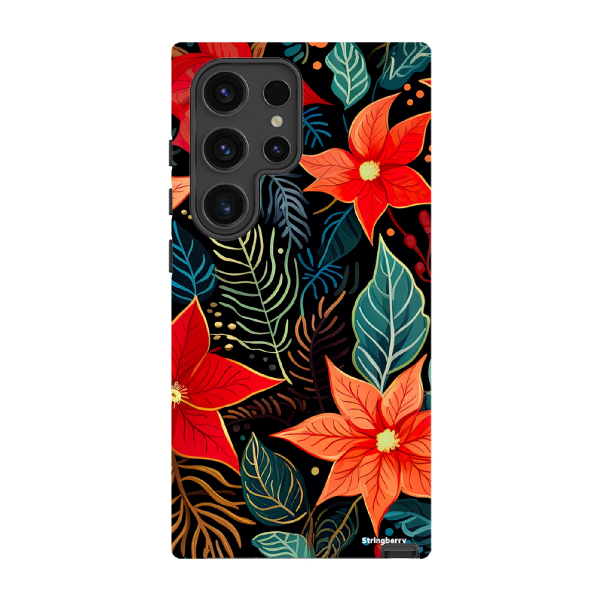 Samsung Tough Case -Red Winter Floral