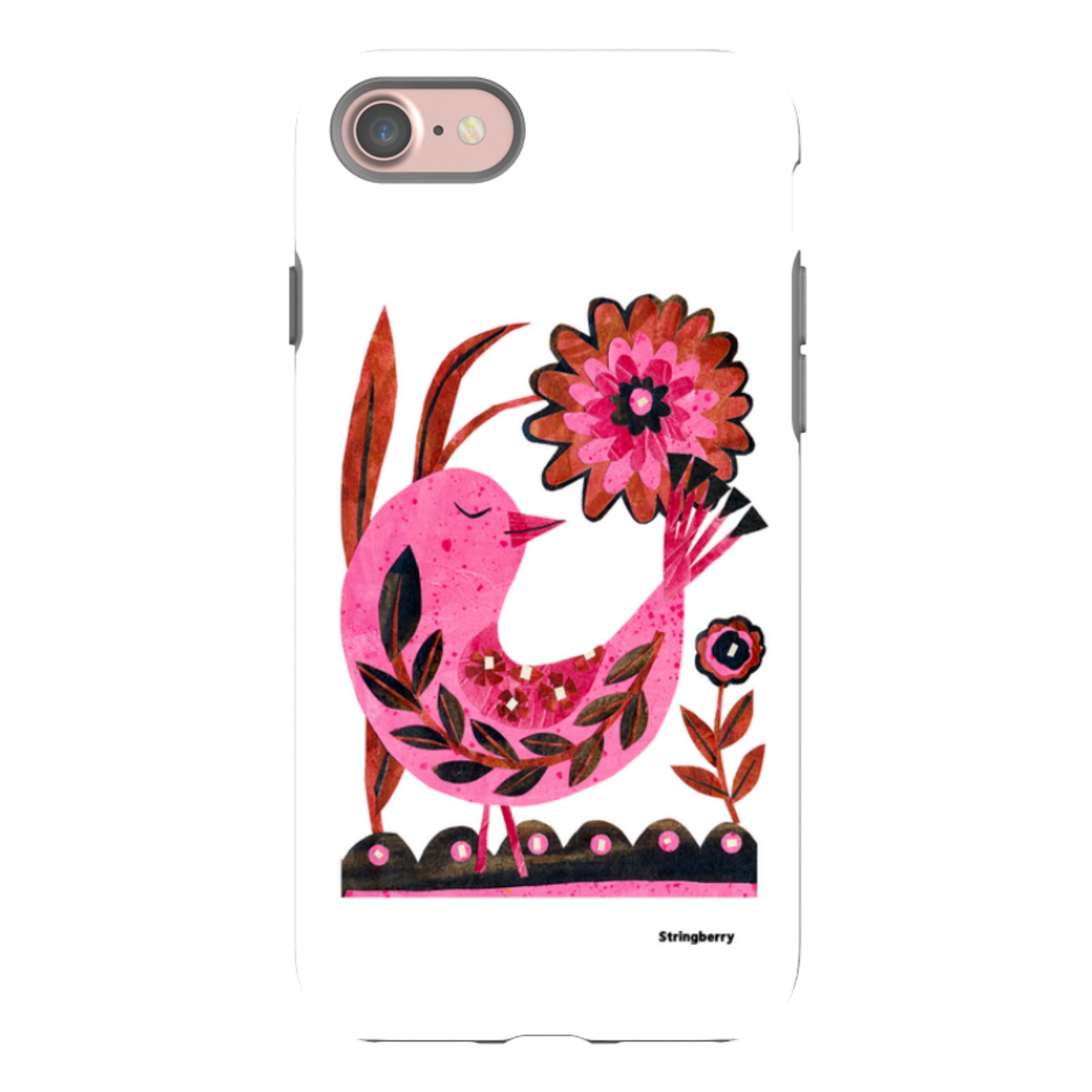 iPhone Tough Case - Folk Floral Bird By Tracey English
