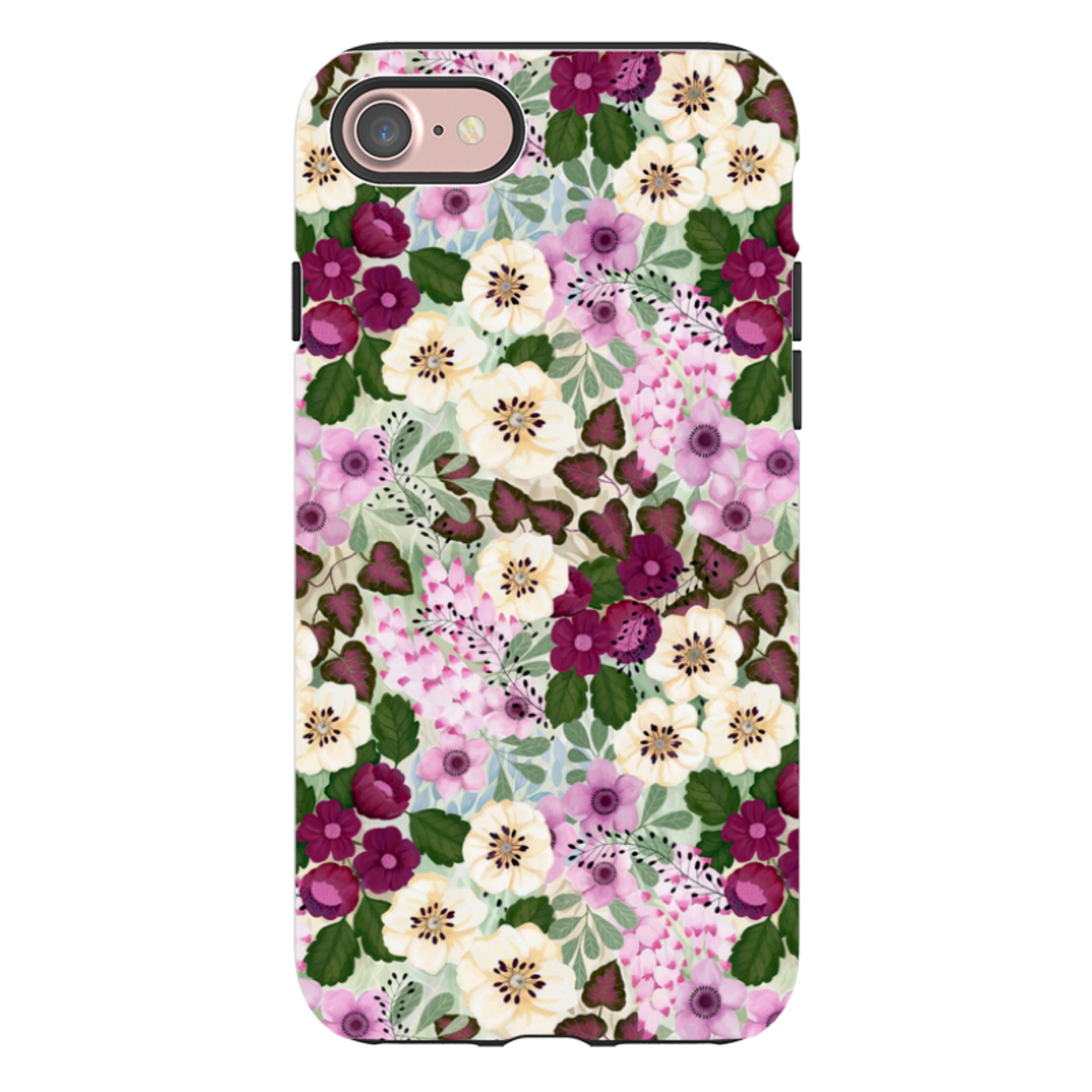 iPhone Tough Case - Purple Flowers By Bex Parkin