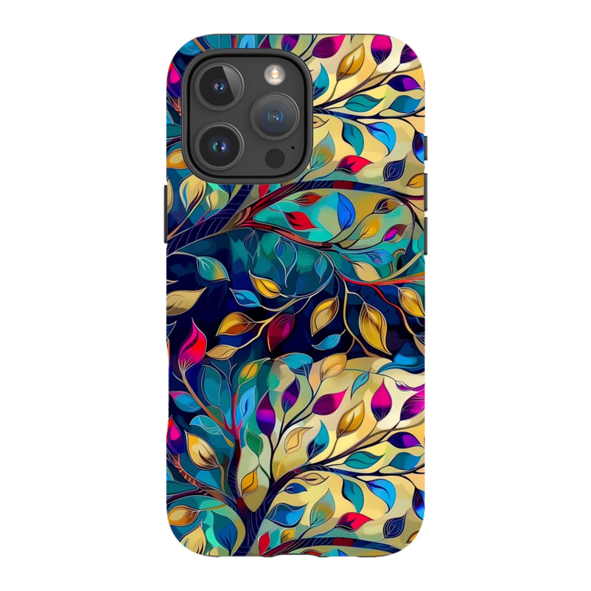 iPhone MagSafe Tough Case - Teal Leaves