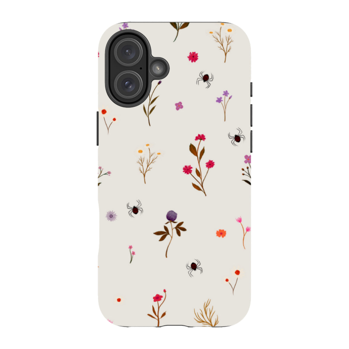 iPhone Tough Case - Florals and Spiders - Stone By Katherine Quinn