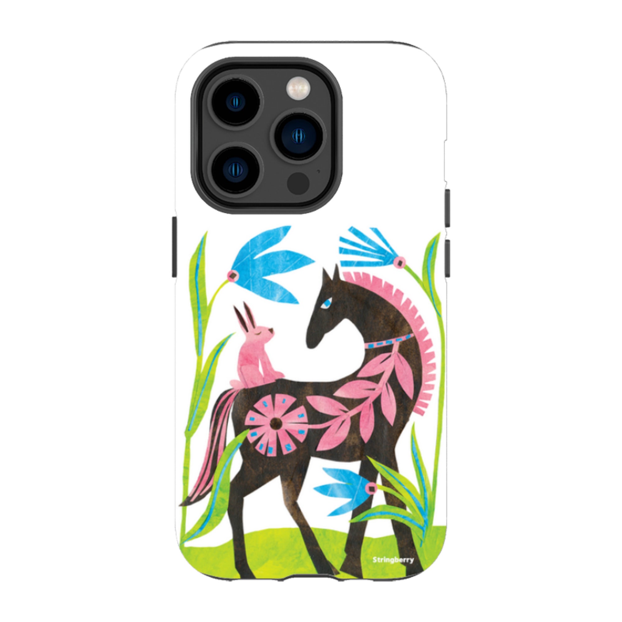 iPhone Tough Case - Folk Horse And Bunny By Tracey English