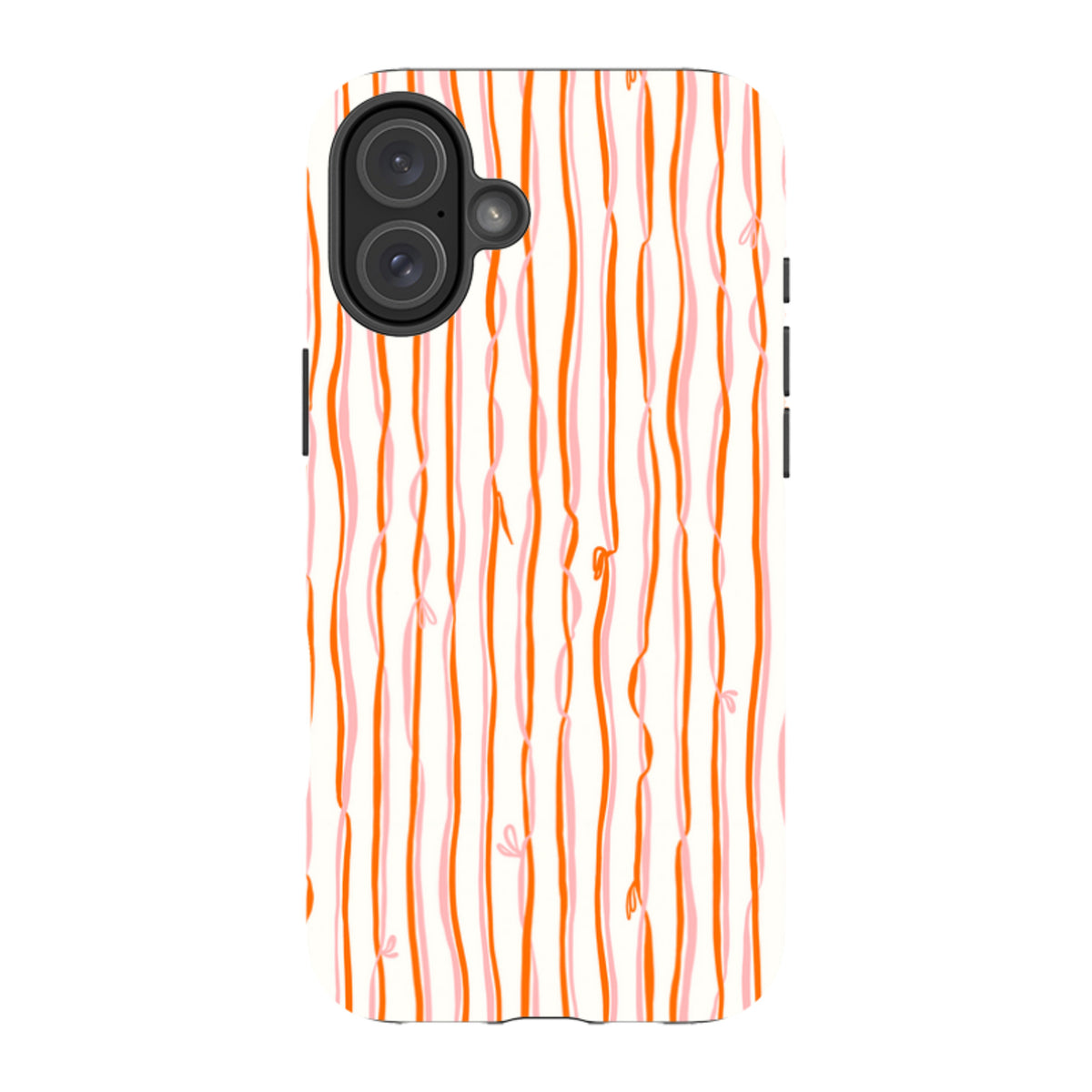 iPhone Tough Case - Ribbons orange and pink By Katherine Quinn