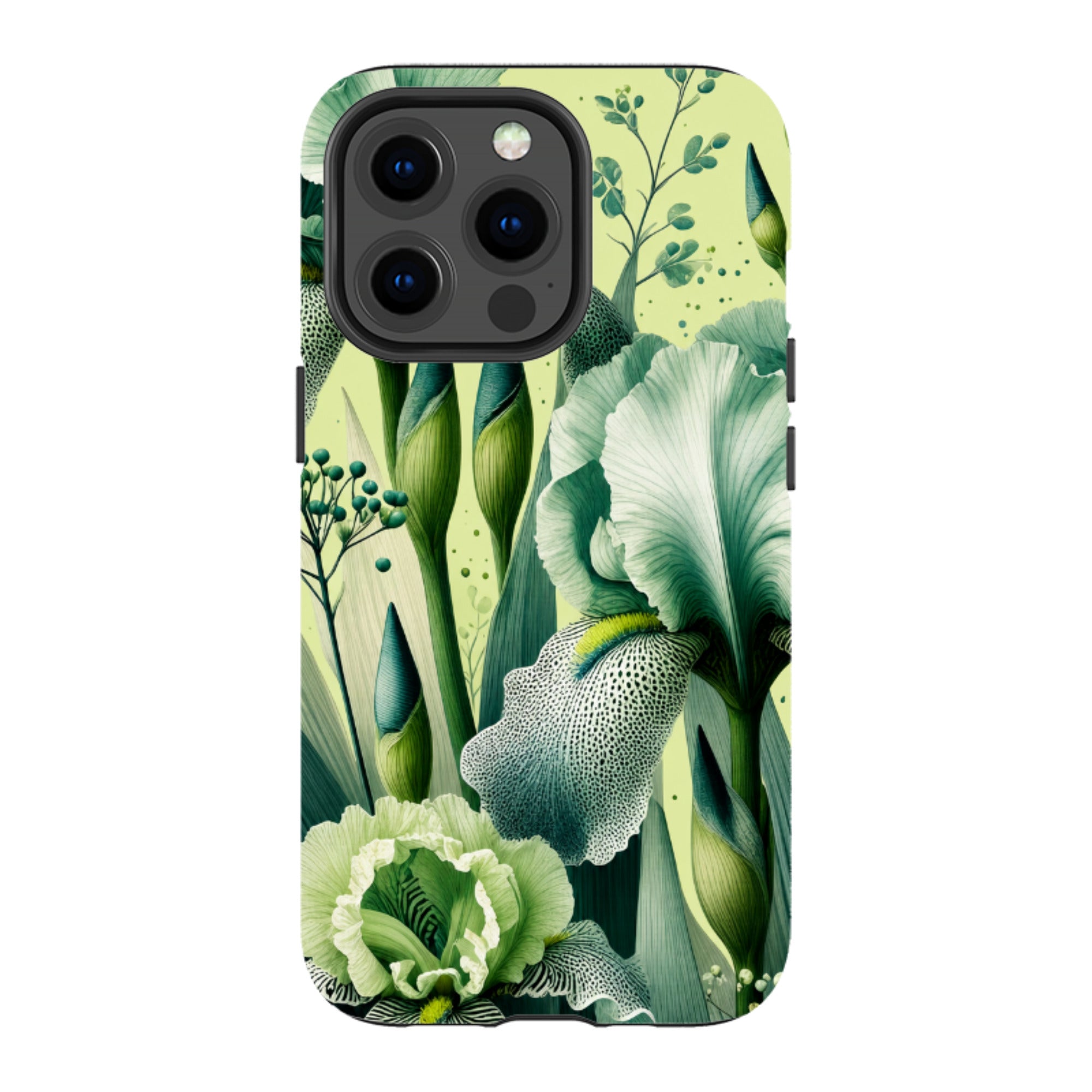 iPhone MagSafe Tough Case - Sage Green Iris Floral