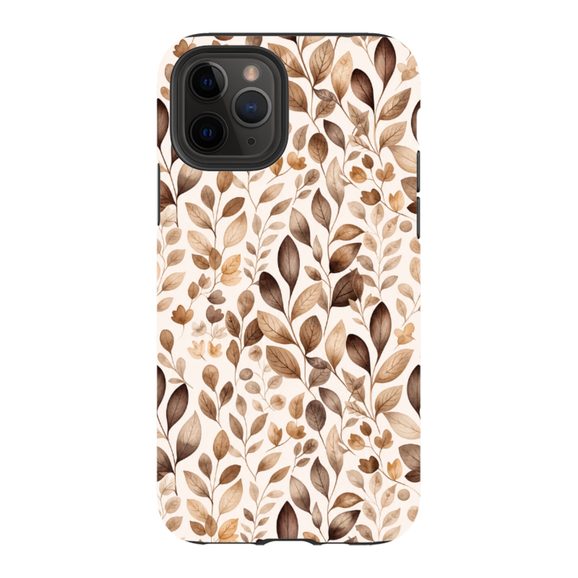 iPhone Tough Case - Beige Aesthetic Leaves