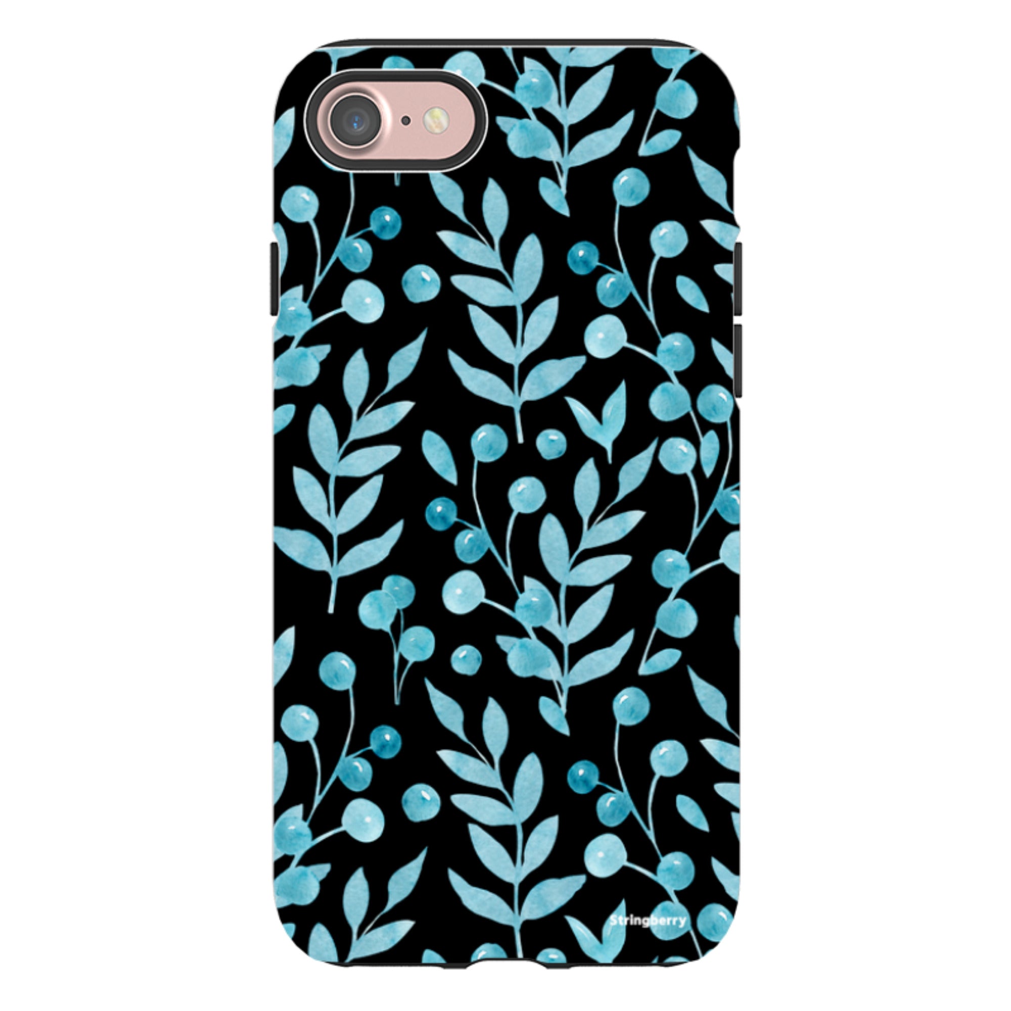 iPhone Tough Case - Blue Xmas Florals