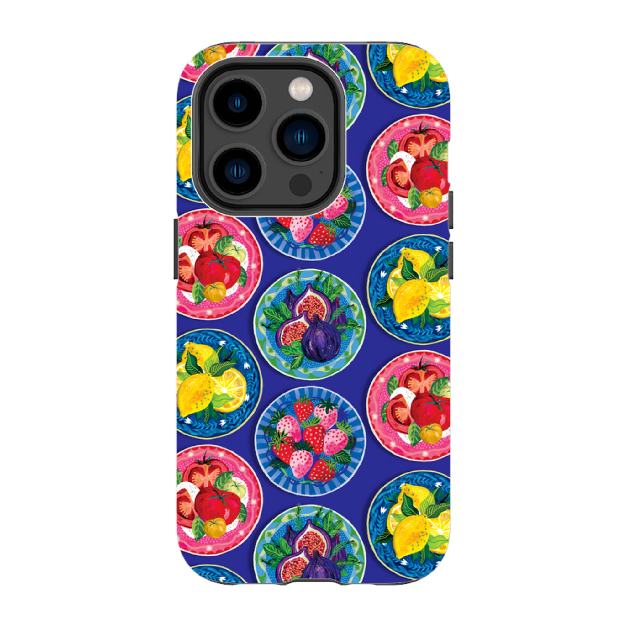 iPhone Tough Case - Summer Plates Blue By Emma Frances Grant