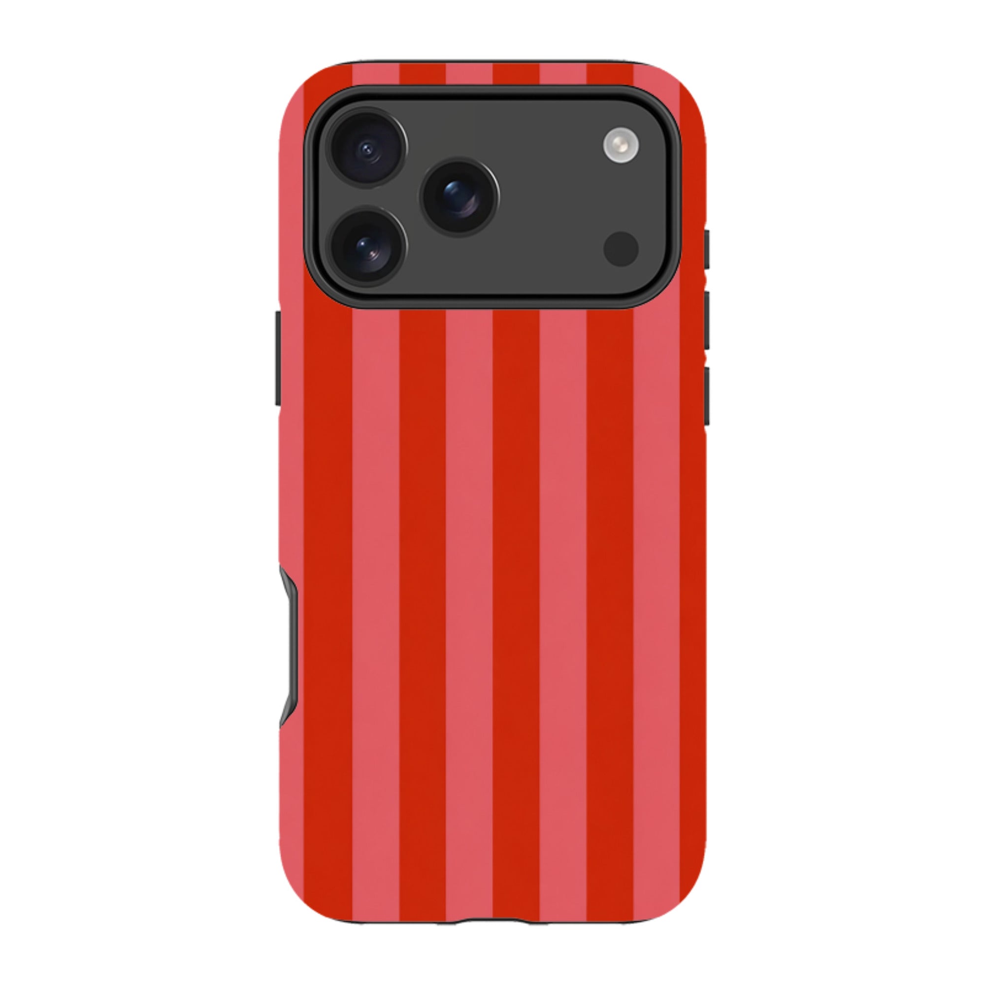 iPhone Tough Case - Cherry Red & Pink Stripe