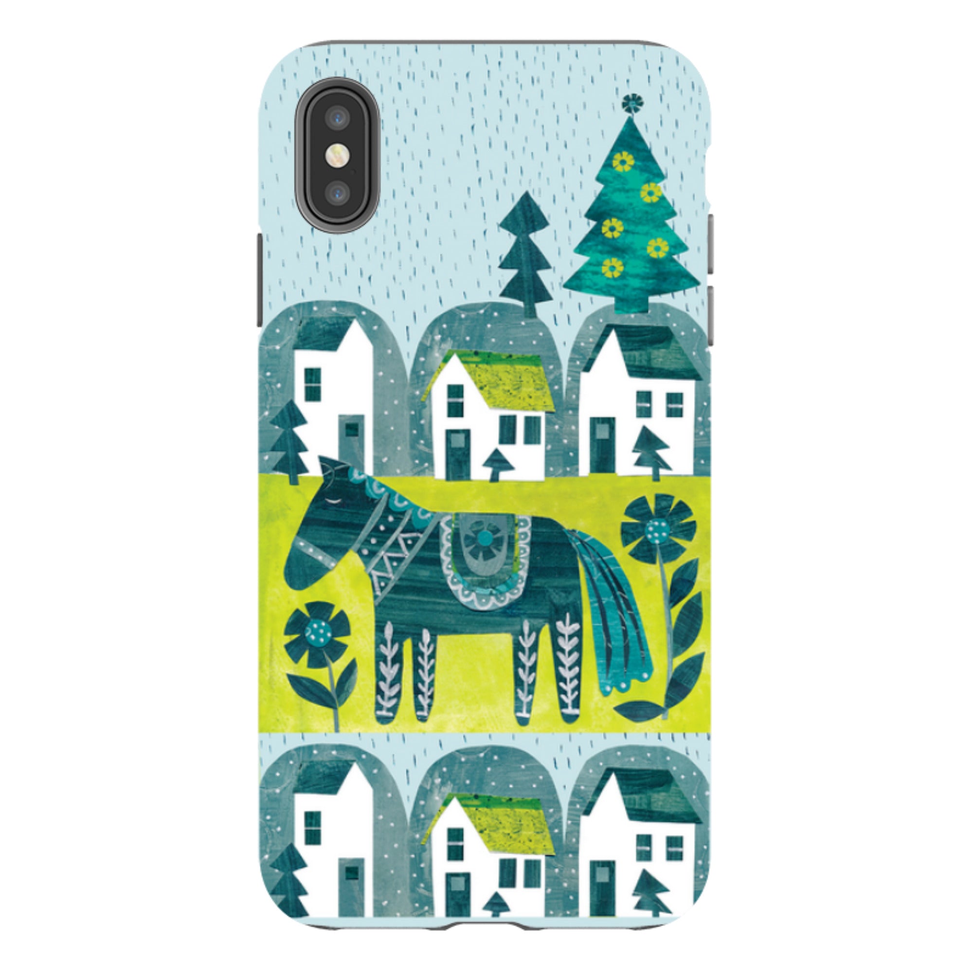 iPhone Tough Case - Winter Dala Horse By Tracey English