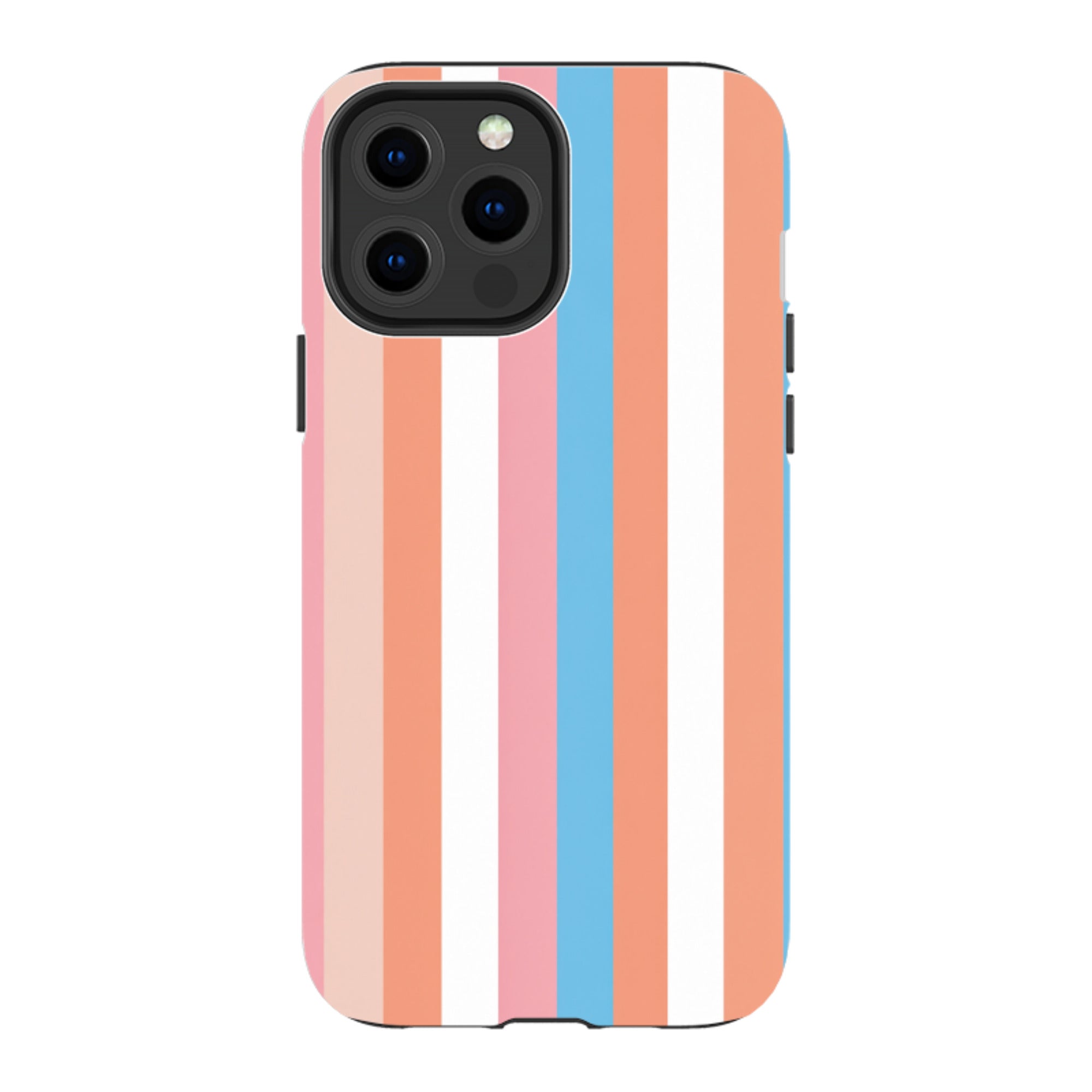 iPhone Tough Case - Coral Pink Stripe