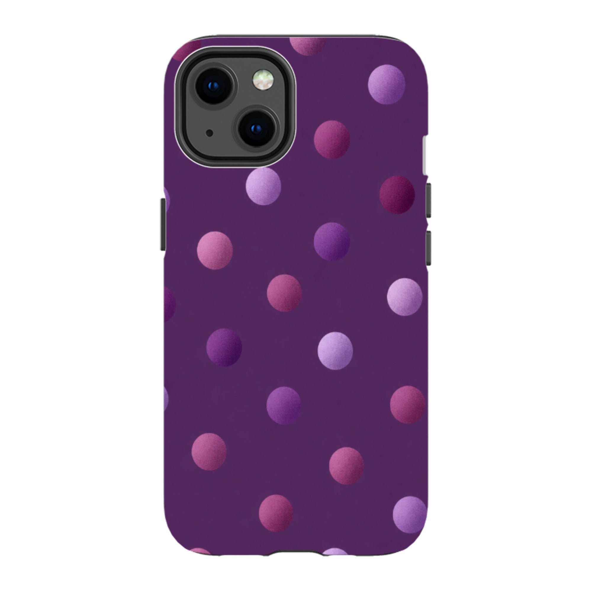 iPhone Tough Case - Purple Polka Dot