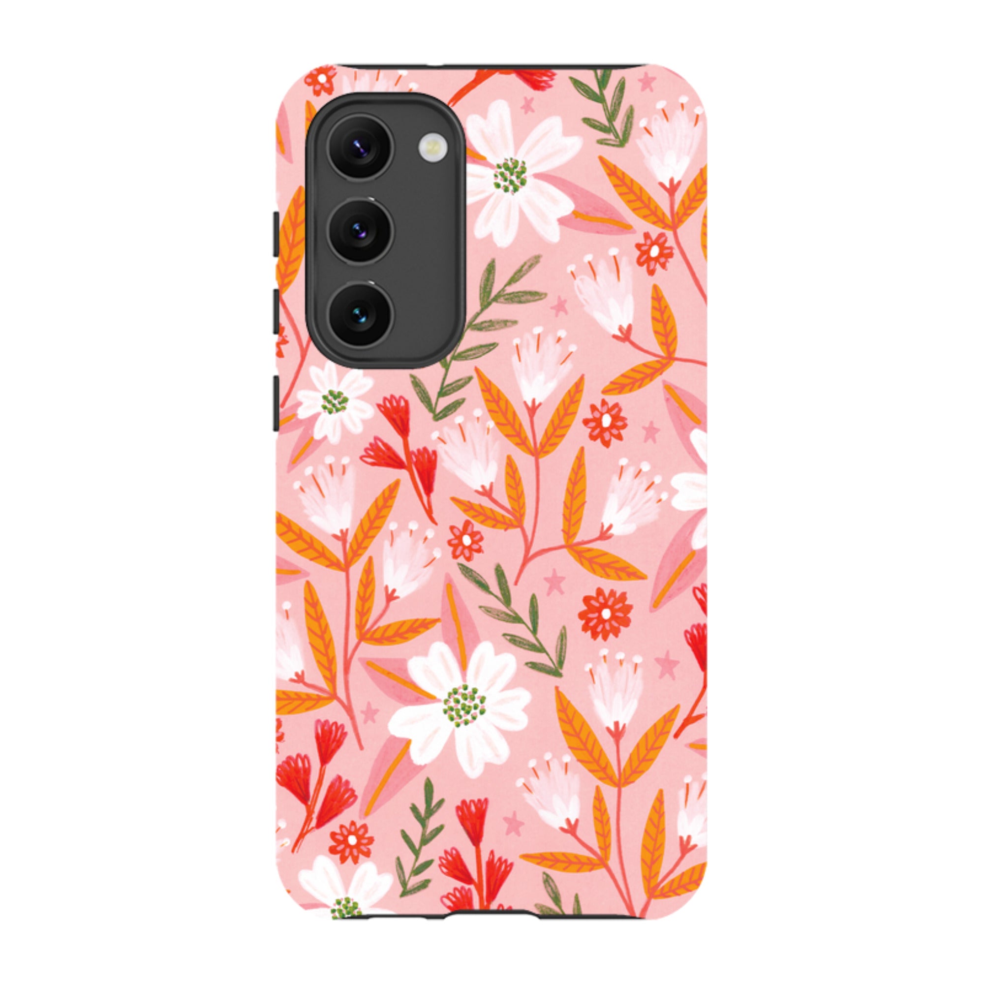 Samsung Tough Case - Pink And Orange Florals By Lee Foster Wilson