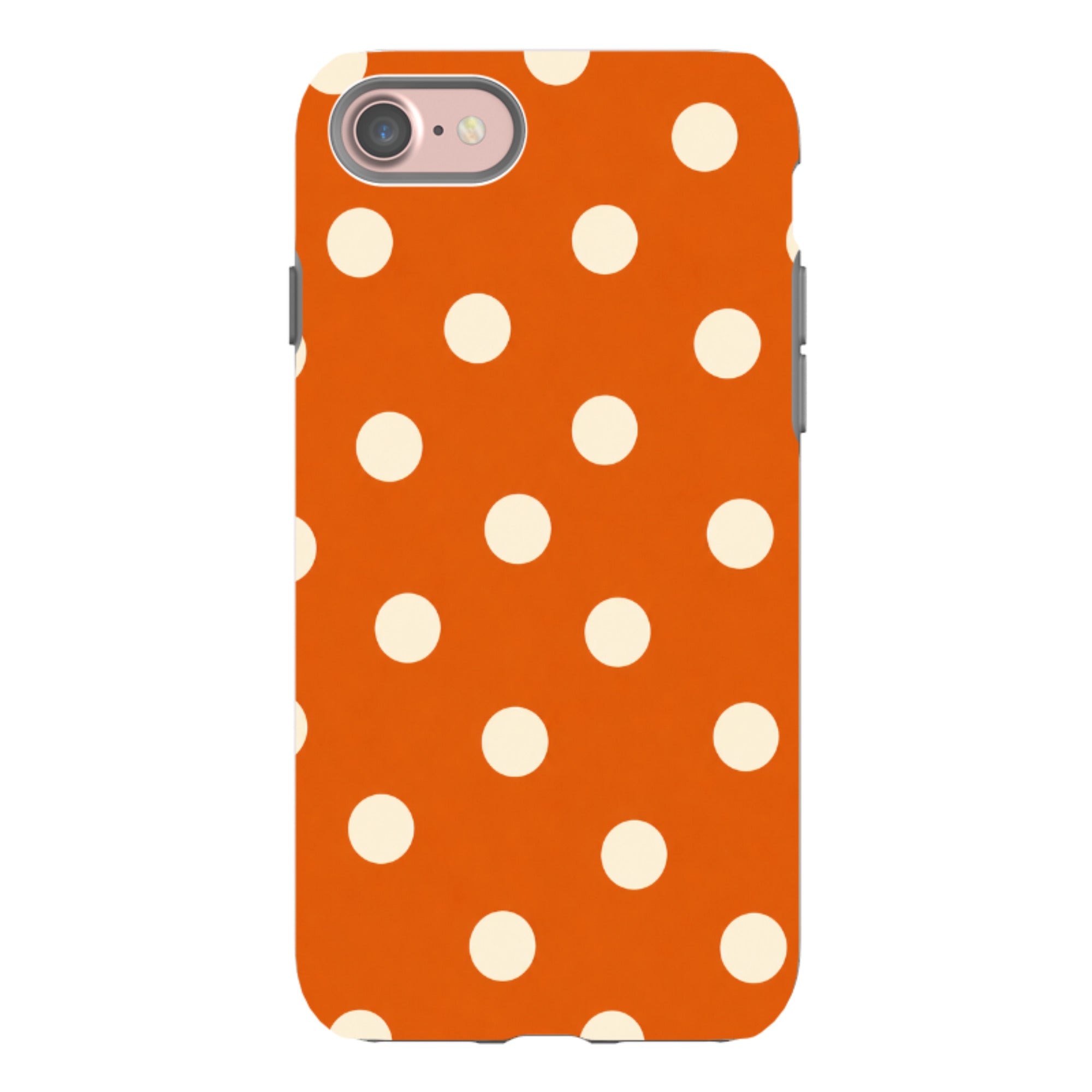 iPhone Tough Case - Orange & Cream Polka Dot