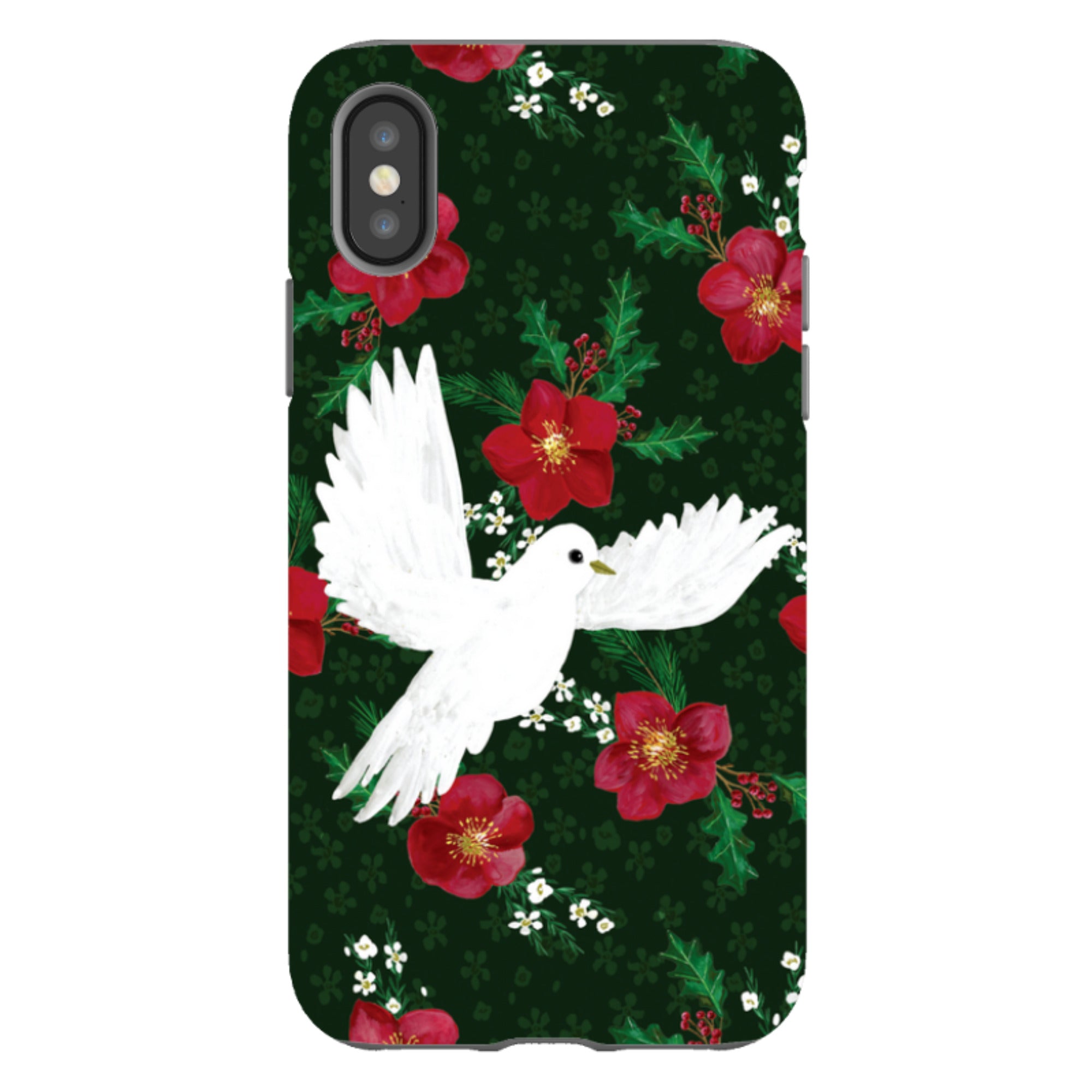 iPhone Tough Case - Dove and Floral By Abby Jacobs